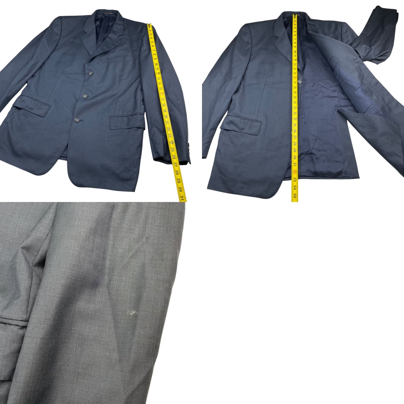 Corneliani Corneliani Blazer Jacket Navy Blue 3-Button Wool 46L US 56 EU Men RPM Notch Lapel Italy Viscose Lining Long Size 46R - 9 Thumbnail