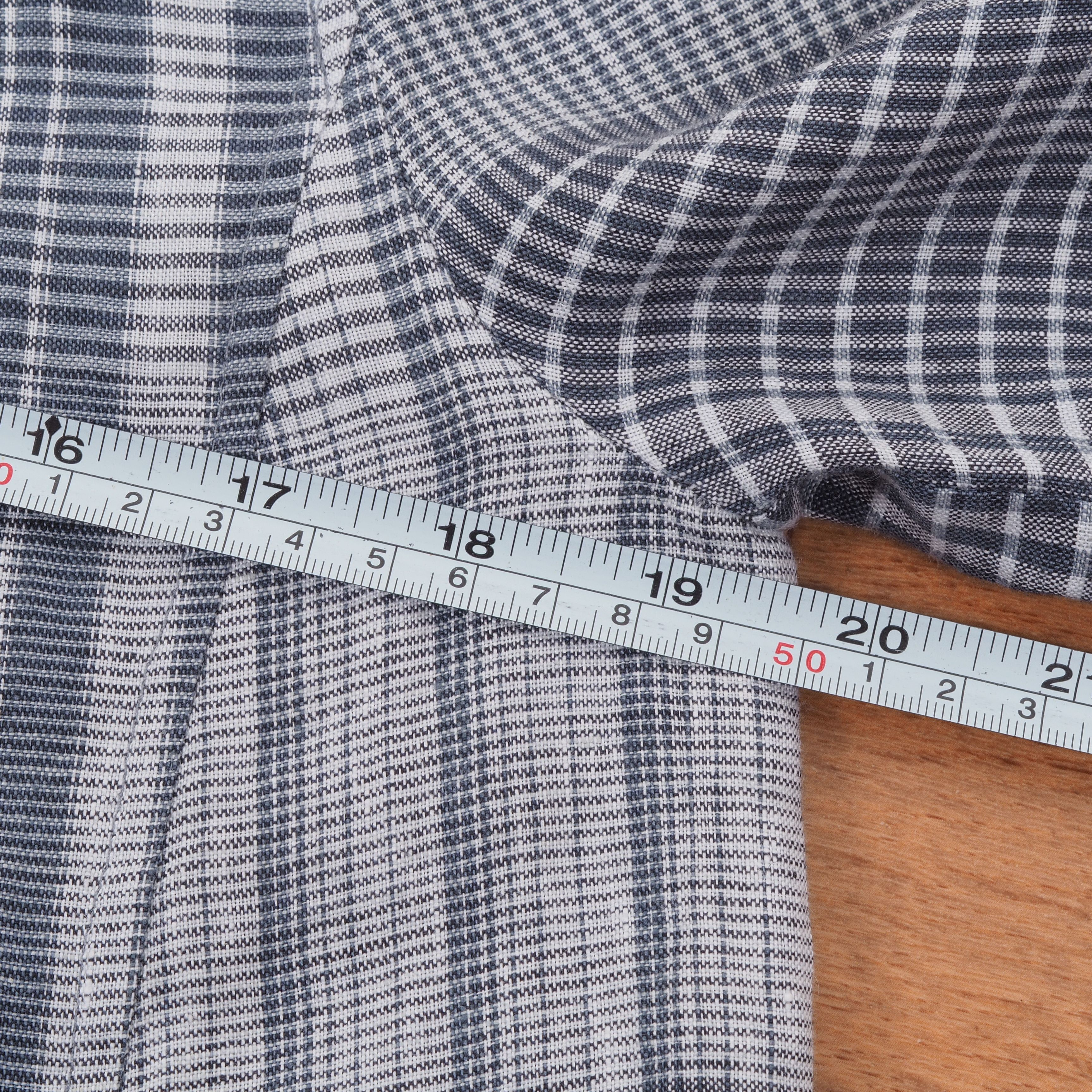 Designer × Rundholz × Sarah Pacini Oska Lightweight Gray Blue Check Linen Coat Jacket Size XS / US 0-2 / IT 36-38 - 7 Thumbnail