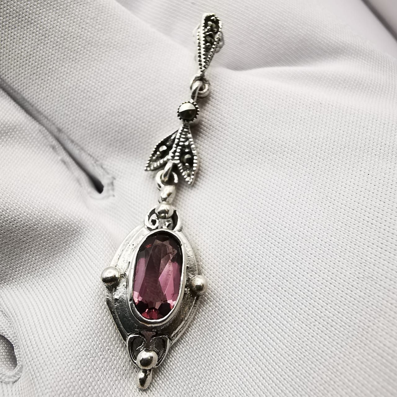 Vintage Vintage Earrings 925 Sterling Silver, Jewelry, Amethyst Size ONE SIZE - 2 Thumbnail