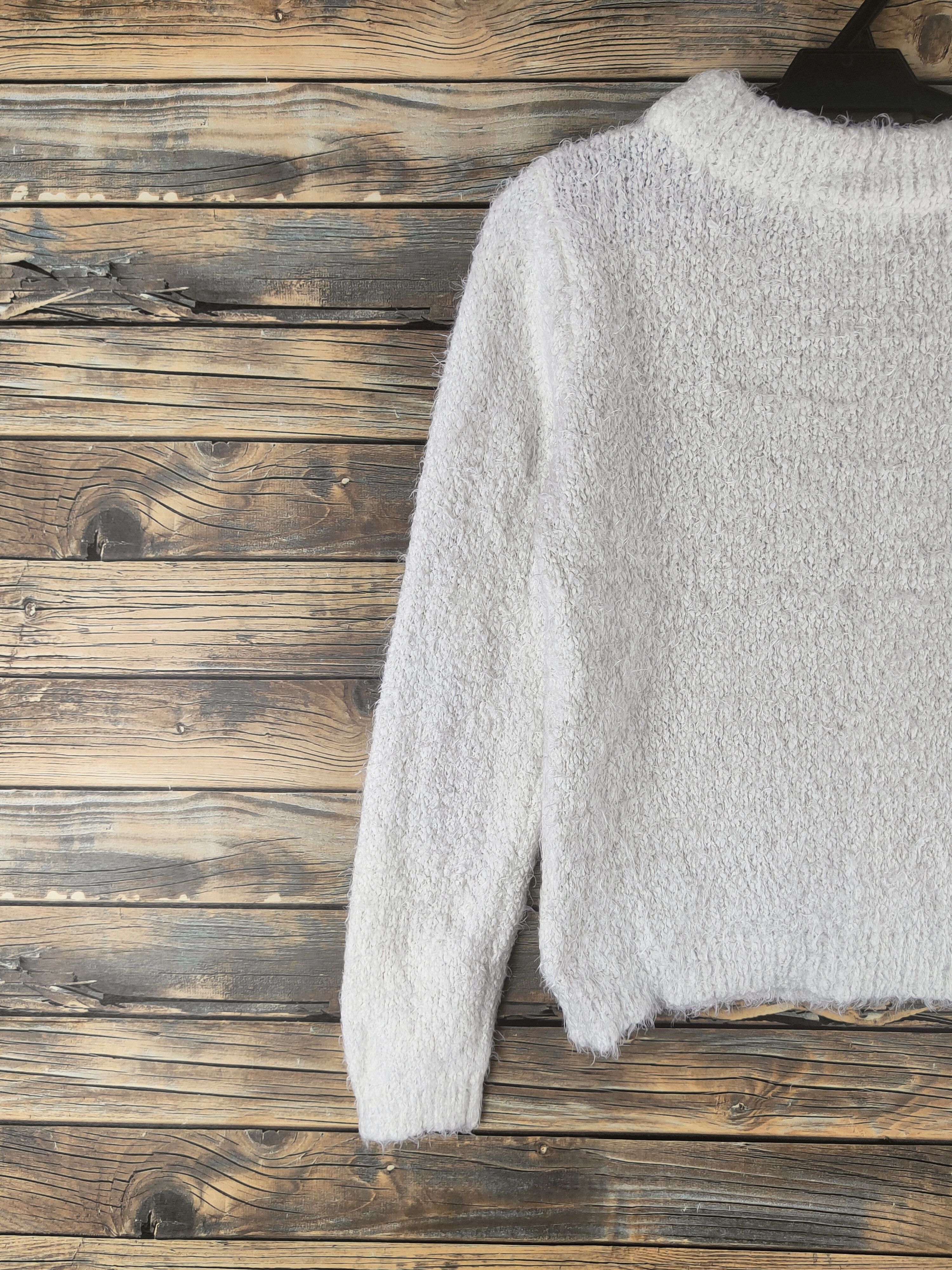 Japanese Brand DL Ann Basket White Fur Mohair Knitwear #46-511 Size S / US 4 / IT 40 - 8 Thumbnail