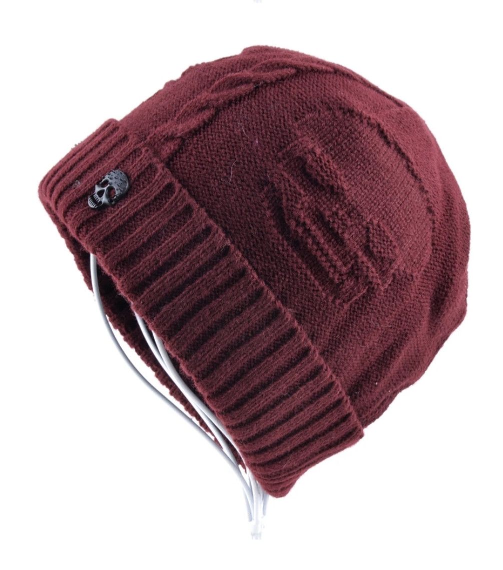Japanese Brand Red Color Skull Beannie Hat Y2K Fall Size ONE SIZE - 1 Preview