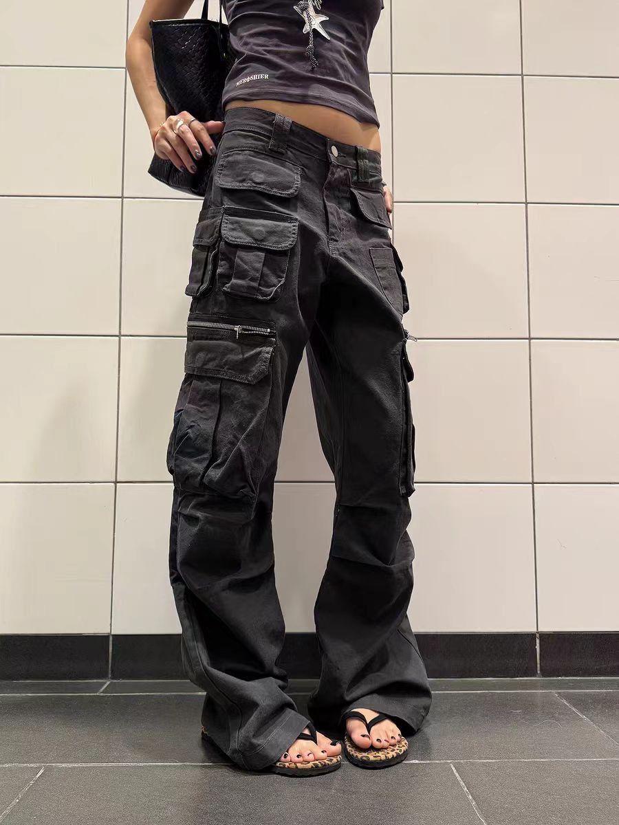 Jean Black Multi-Pocket Baggy Jeans Size US 30 / EU 46 - 5 Thumbnail