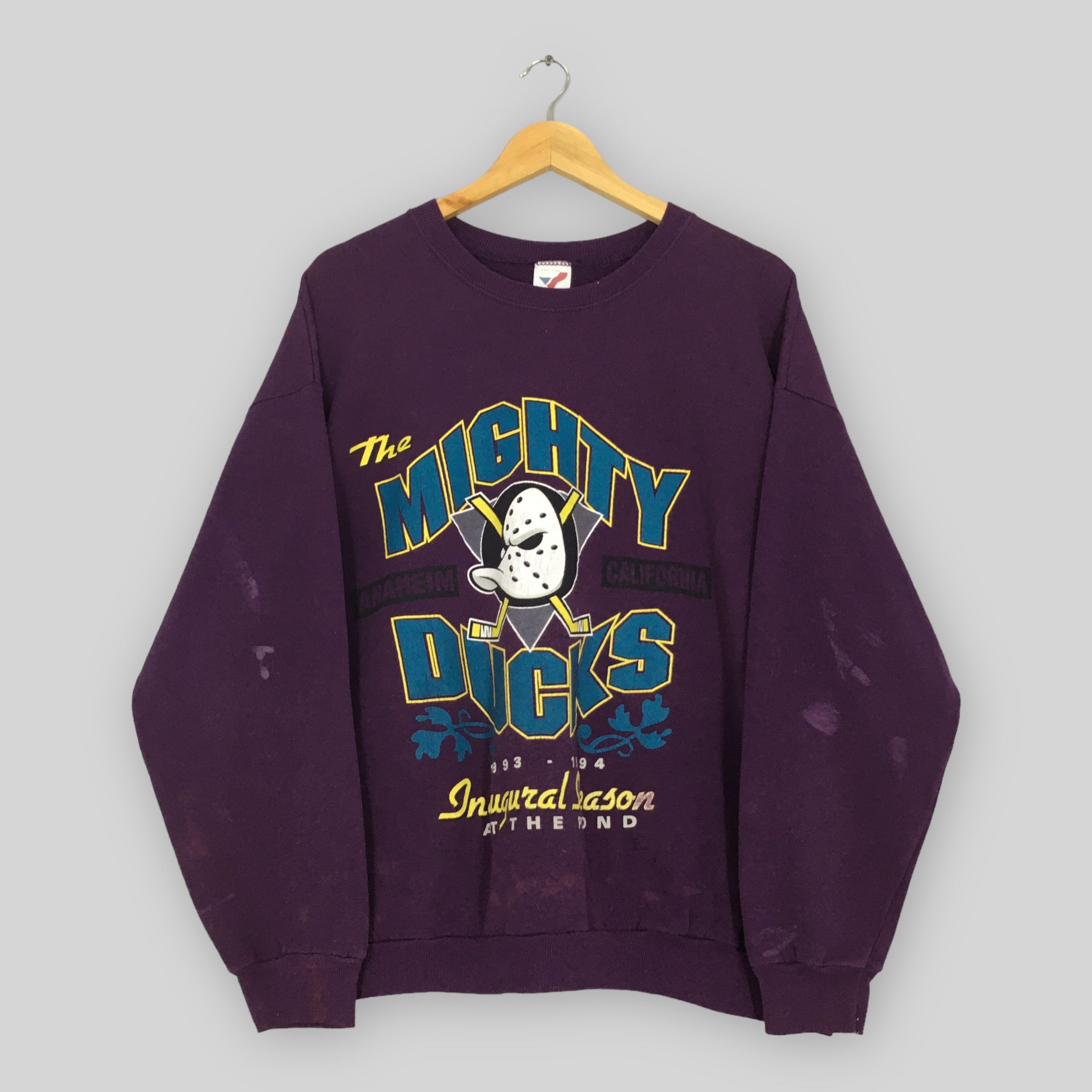 NHL × Vintage Vintage Anaheim Mighty Ducks NHL Sweatshirt XXLarge Size US XXL / EU 58 / 5 - 1 Thumbnail
