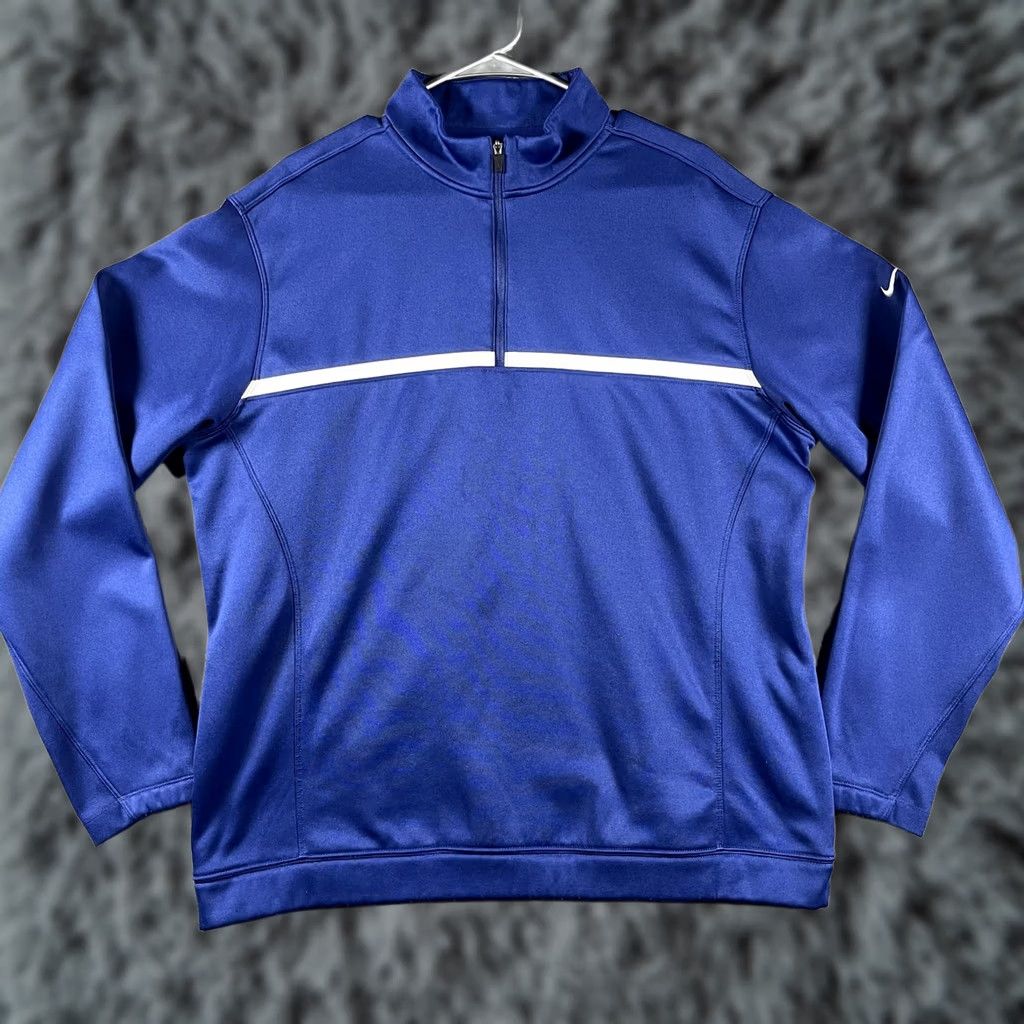 Nike Nike Golf Therma-FIT Pullover Mens Large Blue 1/4 Zip Tour Performance Swoosh Size US L / EU 52-54 / 3 - 1 Thumbnail