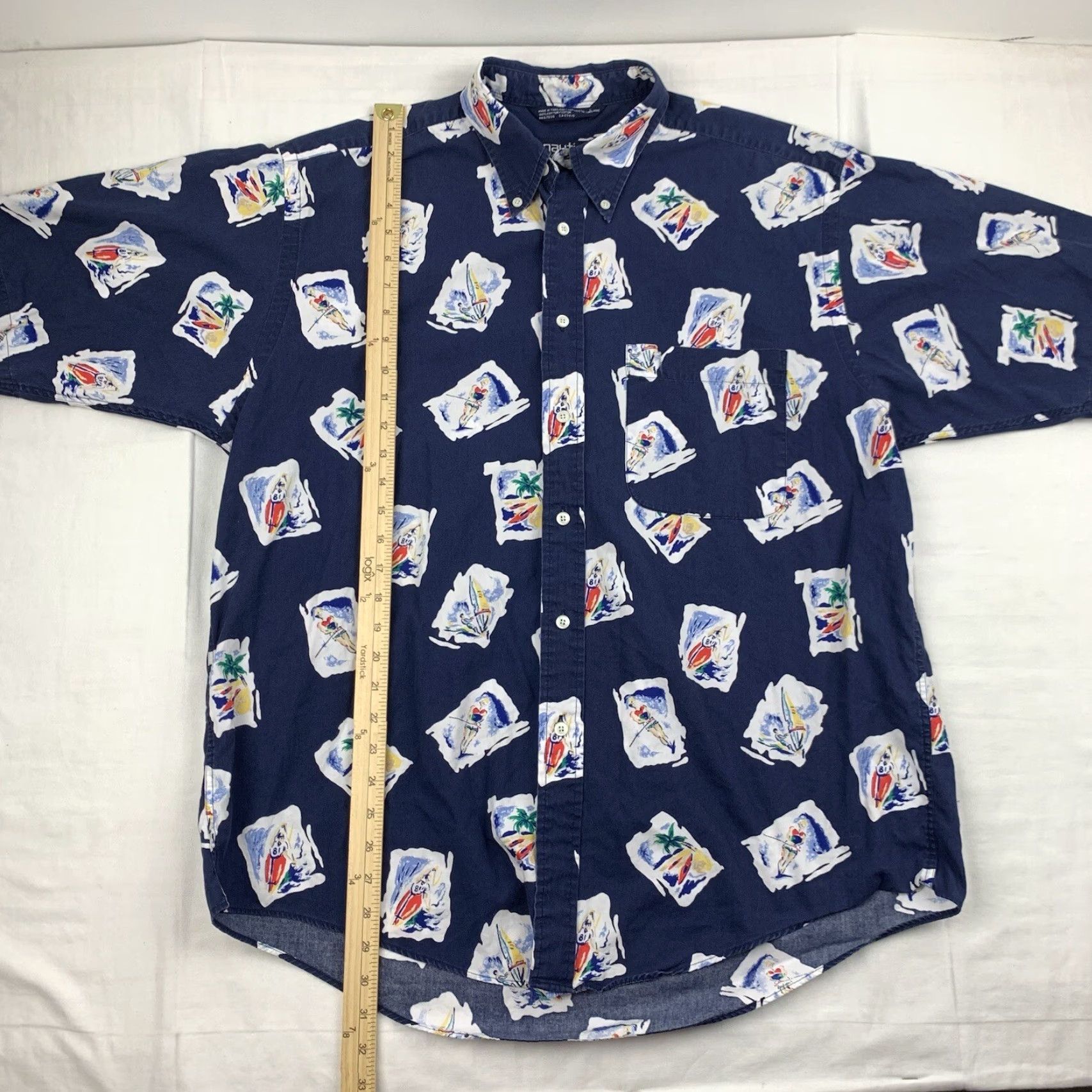 Nautica VINTAGE Nautica Button-Up Shirt Adult Large Blue Sailing Collar 90s Formal USA Size US L / EU 52-54 / 3 - 4 Thumbnail