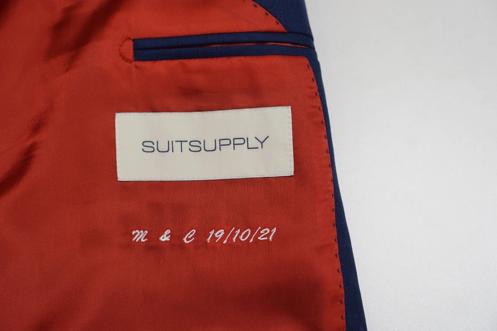 Suitsupply Men Suitsupply Suit Lazio Blue Vitale Barberis 110's US46L Size 46L - 3 Thumbnail