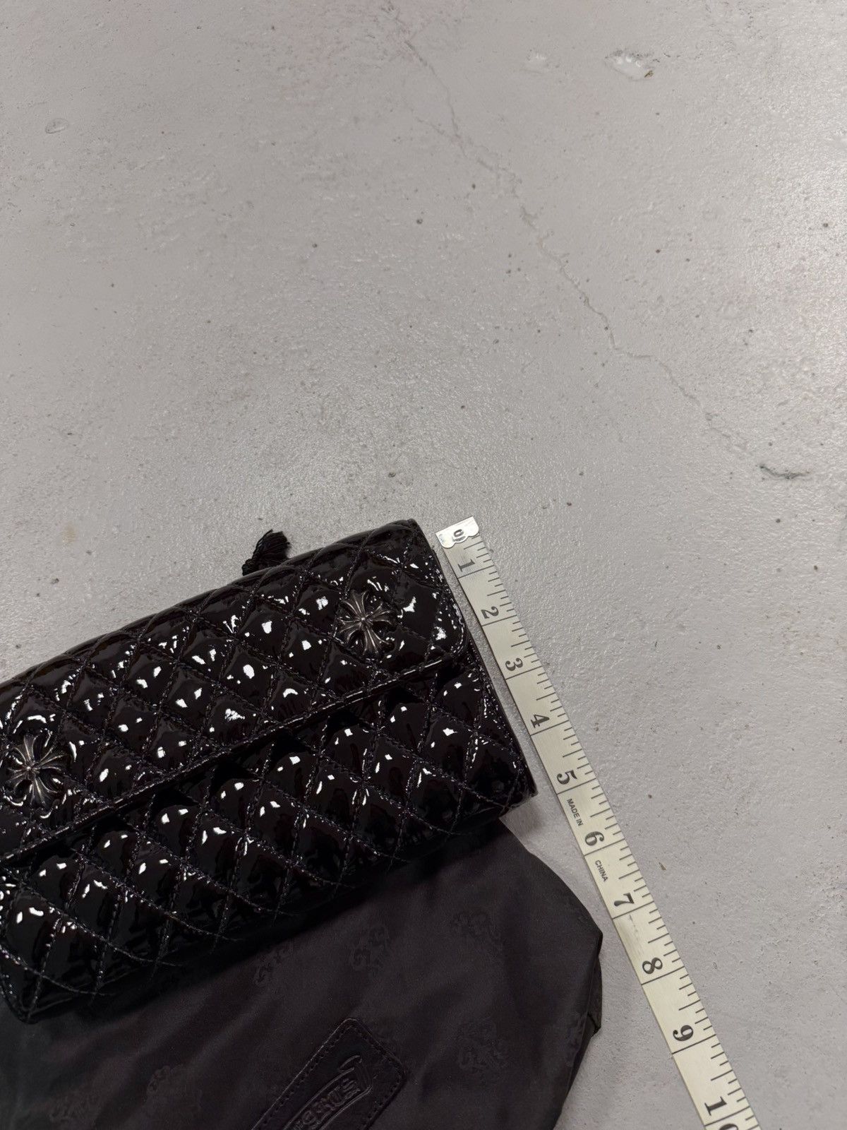 Chrome Hearts Chrome Hearts Plus Patent Leather Wallet Clutch Bag Black Size ONE SIZE - 13 Thumbnail
