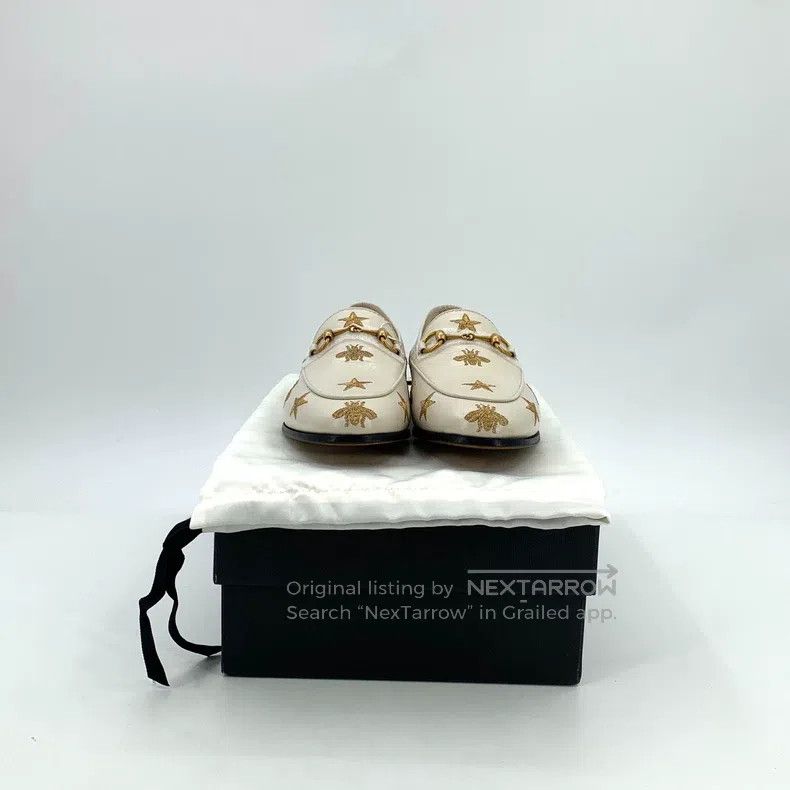 Gucci Gucci Beige five-pointed star bee embroidered horse buckle Size US 4.5 / IT 34.5 - 8 Thumbnail