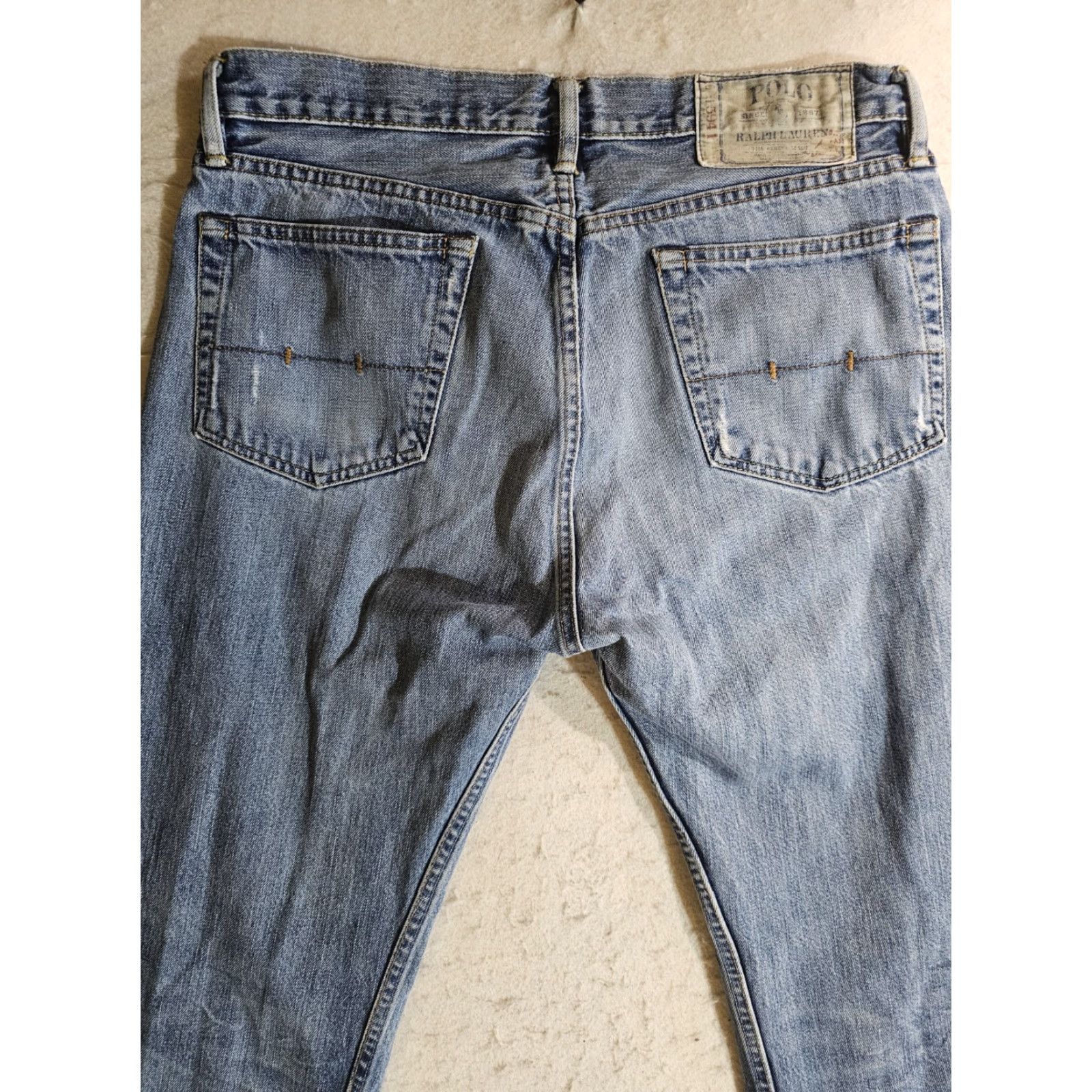 Polo Ralph Lauren VINTAGE Polo Ralph Lauren Jeans Distressed Denim Classic 90s Light Blue Mens Sz 33x32 Size US XS / EU 42 / 0 - 2 Thumbnail