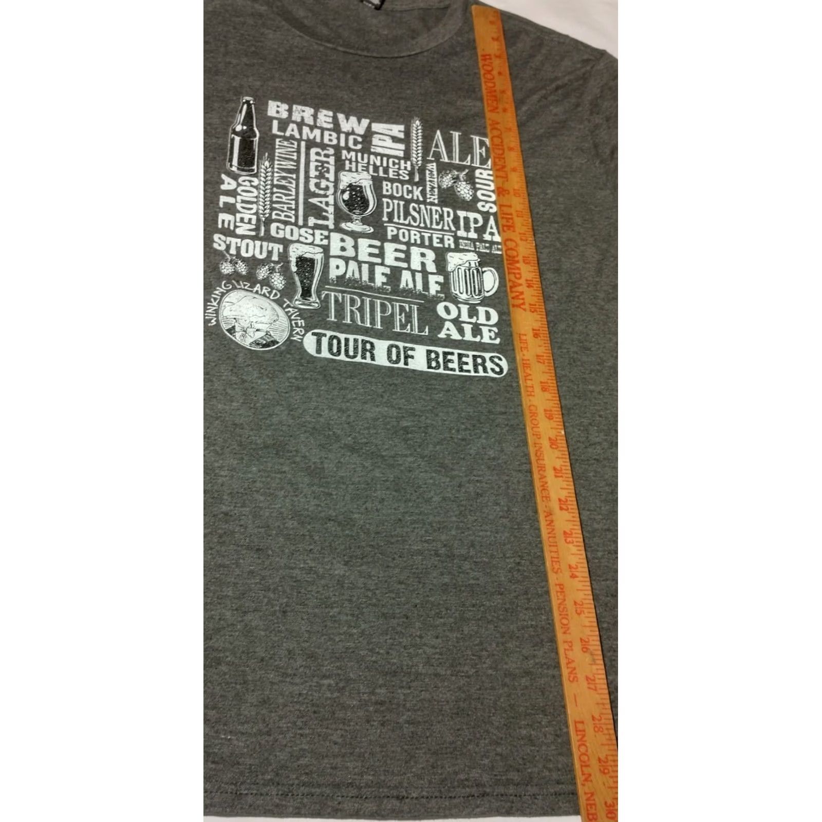 Vintage Winking Lizard Tavern Tour of Beers Shirt Men 2XL District Gray Duvel Ohio Size US XXL / EU 58 / 5 - 5 Thumbnail
