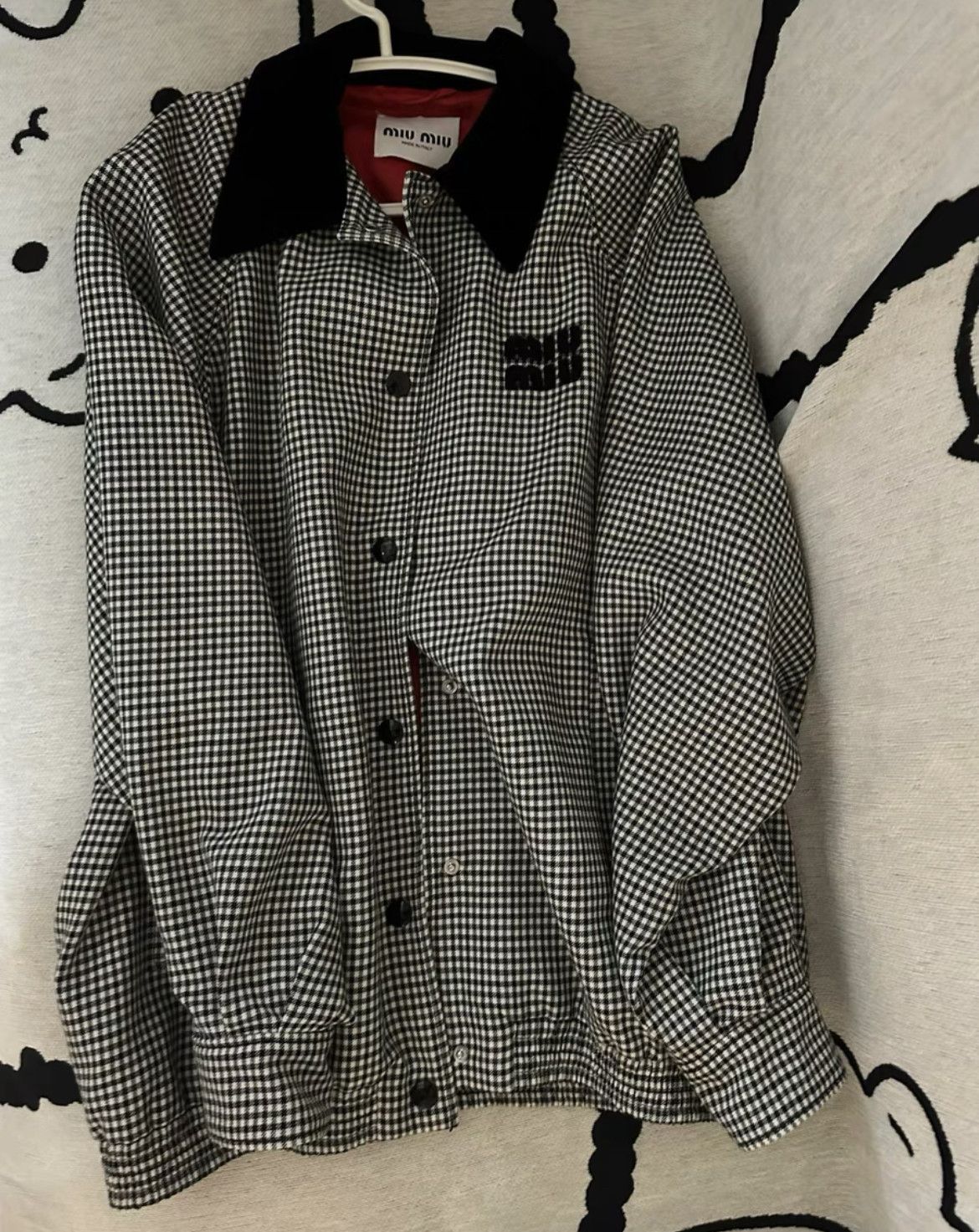 Miu Miu Miu Miu houndstooth embroidered single-breasted jacket -Kris Size US S / EU 44-46 / 1 - 1 Thumbnail