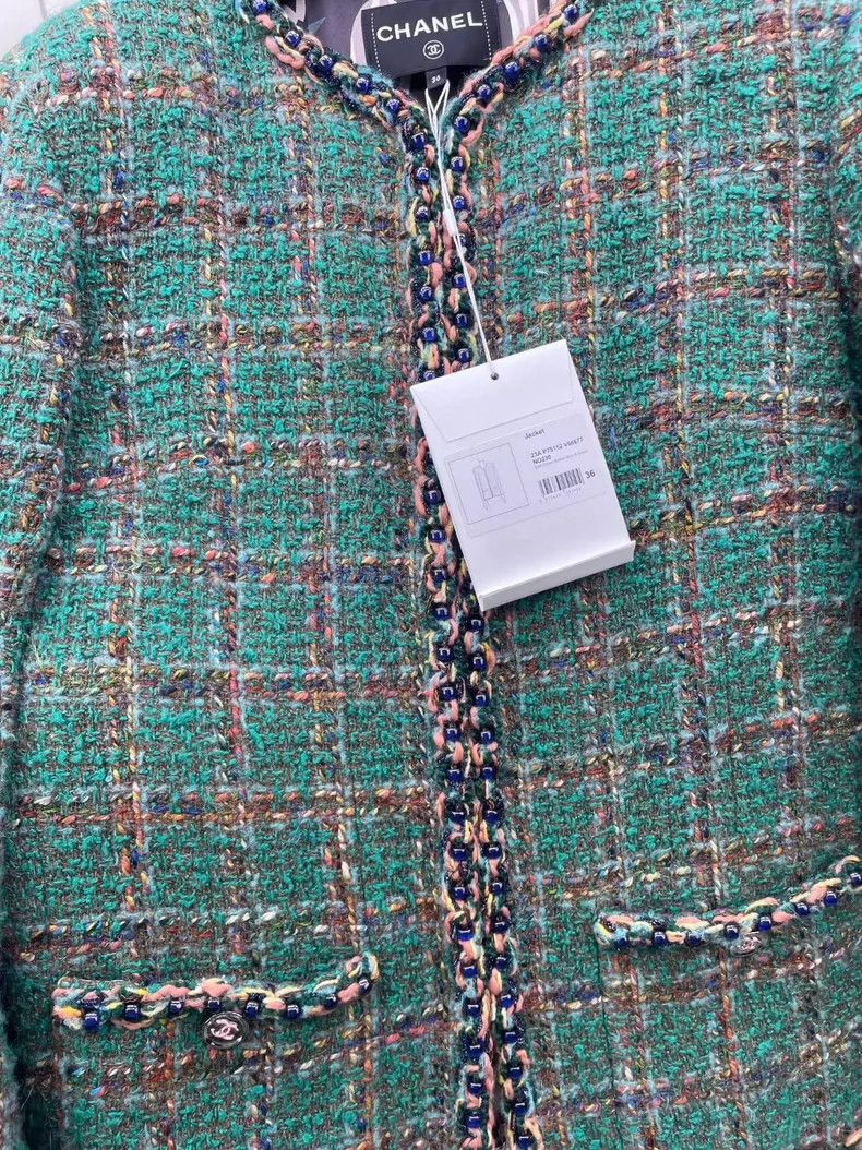 Chanel Chanel 23A The same green plaid jacket of Quan Zhilong 2504 Size XS / US 0-2 / IT 36-38 - 4 Thumbnail