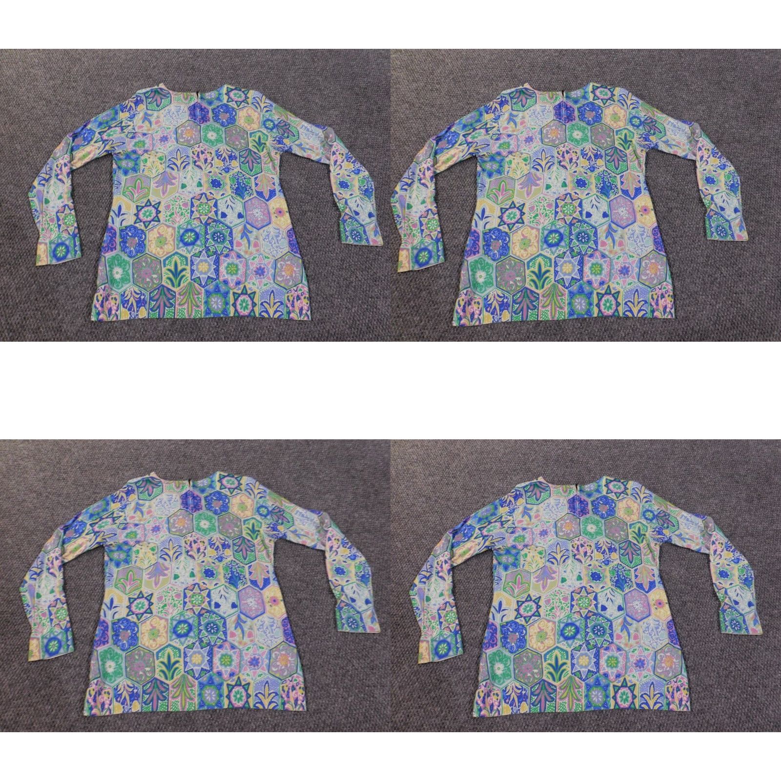 Talbots Talbots Cardigan Sweater Womens Medium Blue Floral Zip Knit Rayon Nylon Stretch Regular Modern Size M / US 6-8 / IT 42-44 - 8 Thumbnail
