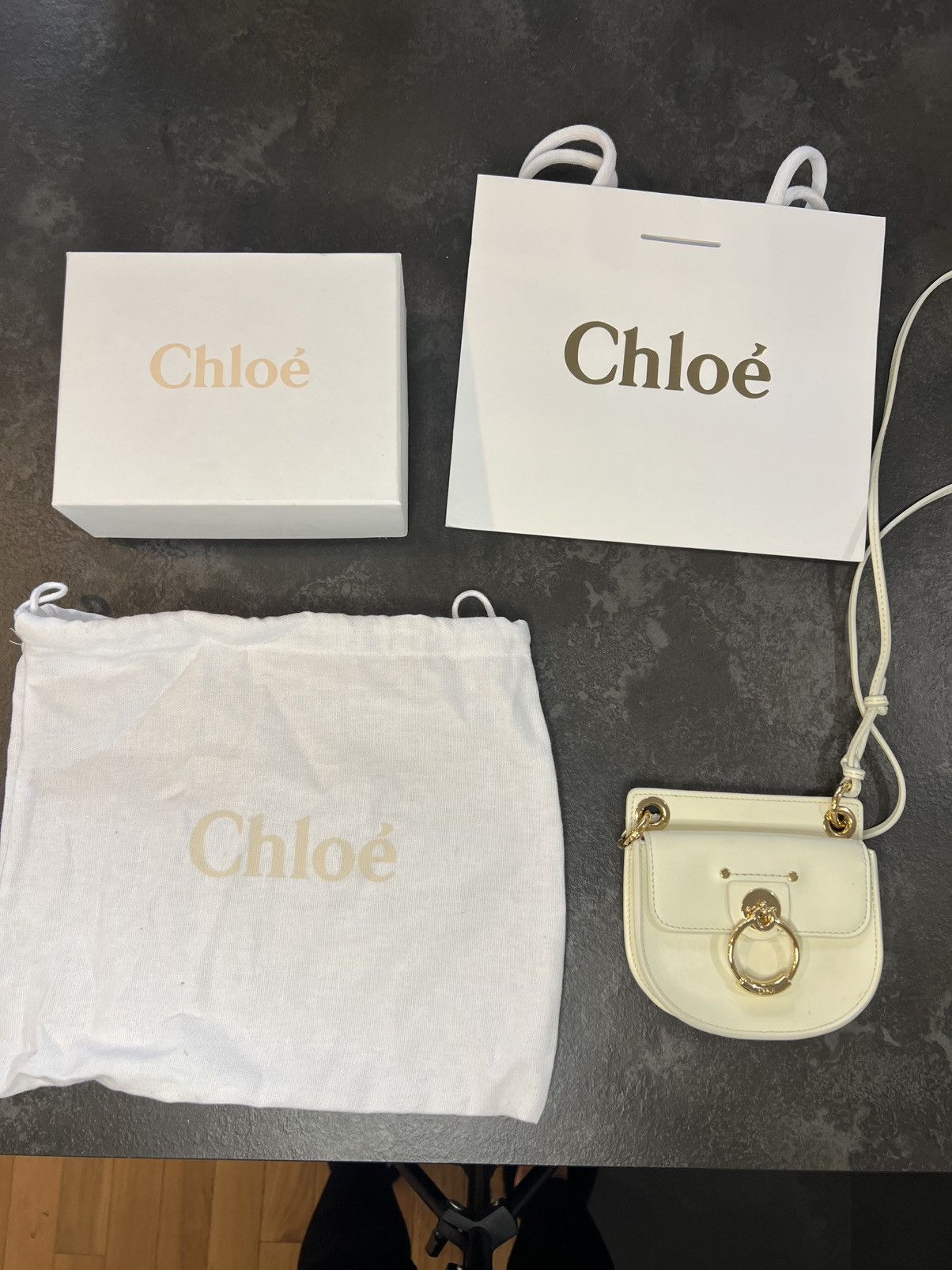 Chloe Chloé Mini Tess Bag White Leather – Brand New with Full Set Size ONE SIZE - 1 Thumbnail