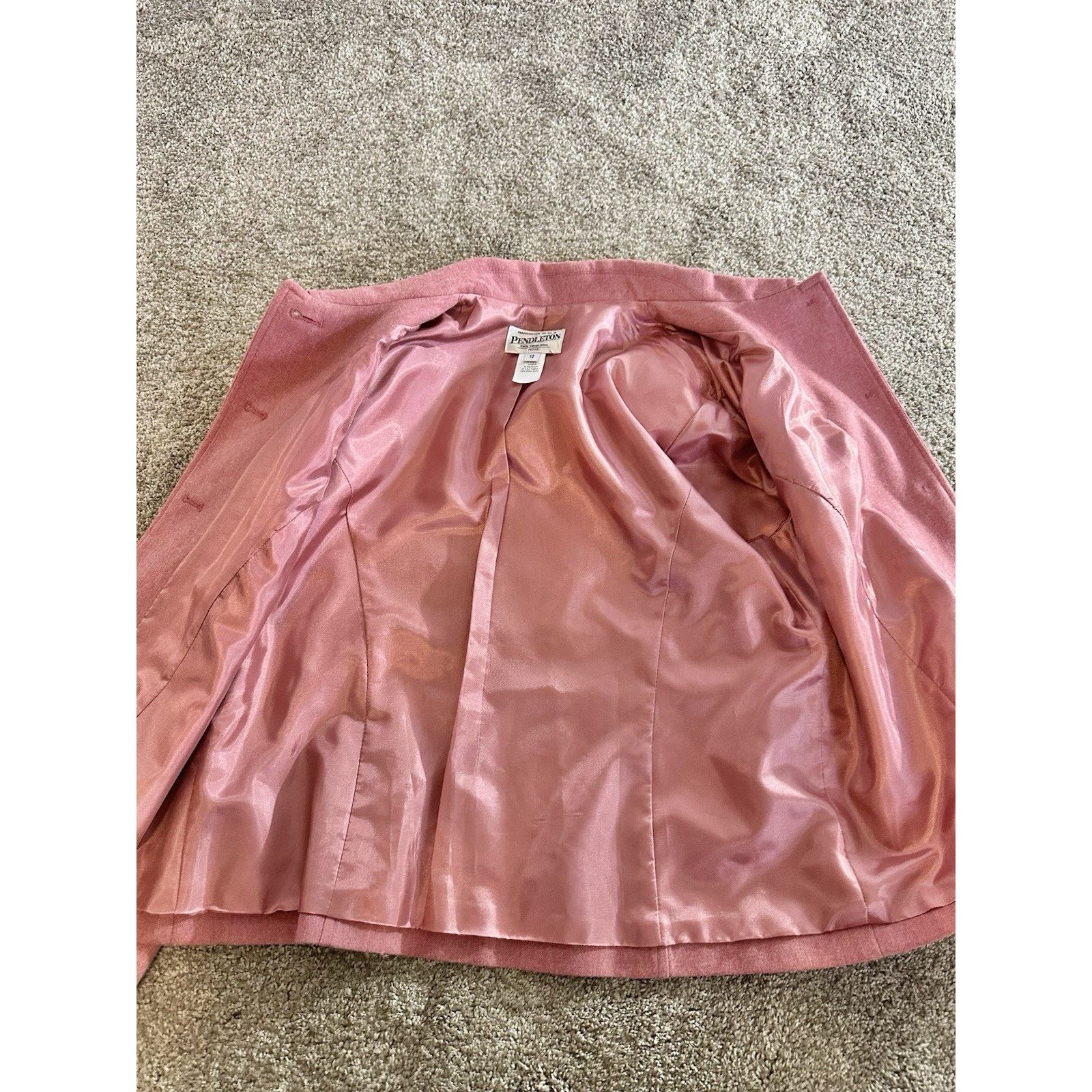 Pendleton Pendleton Blazer Womens Petite 10 Pink Virgin Wool 10P Size L / US 10 / IT 46 - 8 Thumbnail