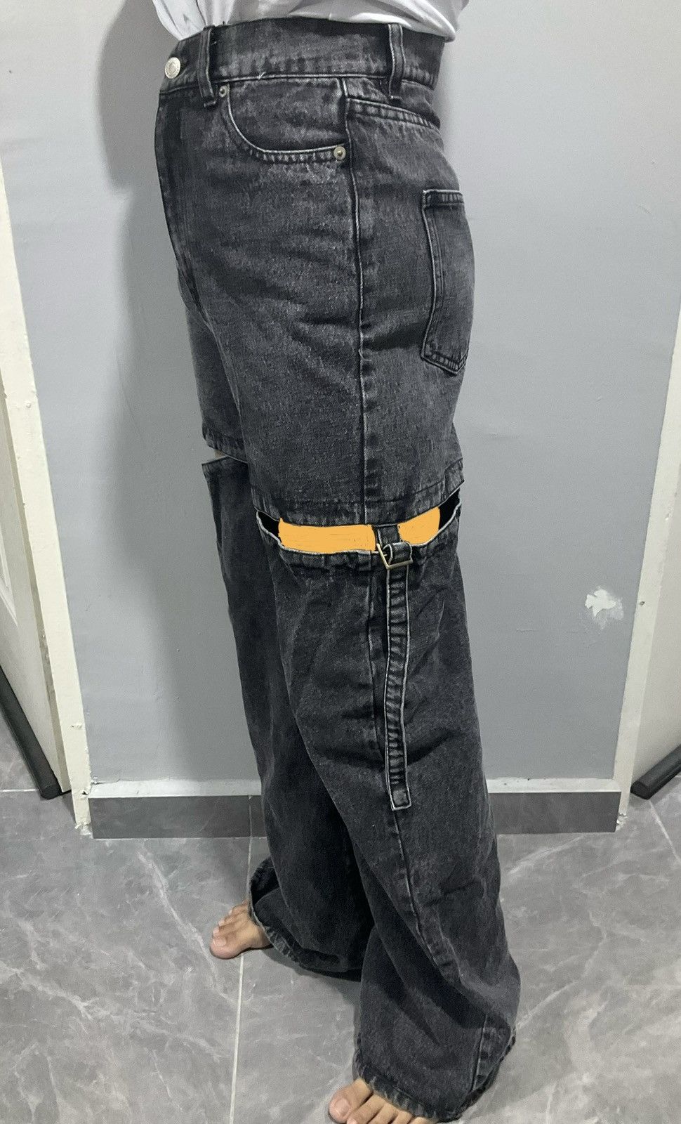 Le Grande Bleu (L.G.B.) Vintage y2k Denim Solid Detachable Pants Bootcut Size 27" / US 4 / IT 40 - 2 Thumbnail