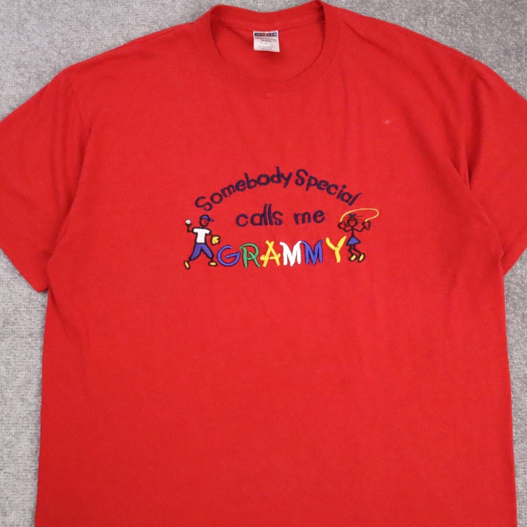 Jerzees JERZEES Embroidered Grandma Grandparents Cute XL Red Short Sleeve Shirt Size US XL / EU 56 / 4 - 5 Thumbnail