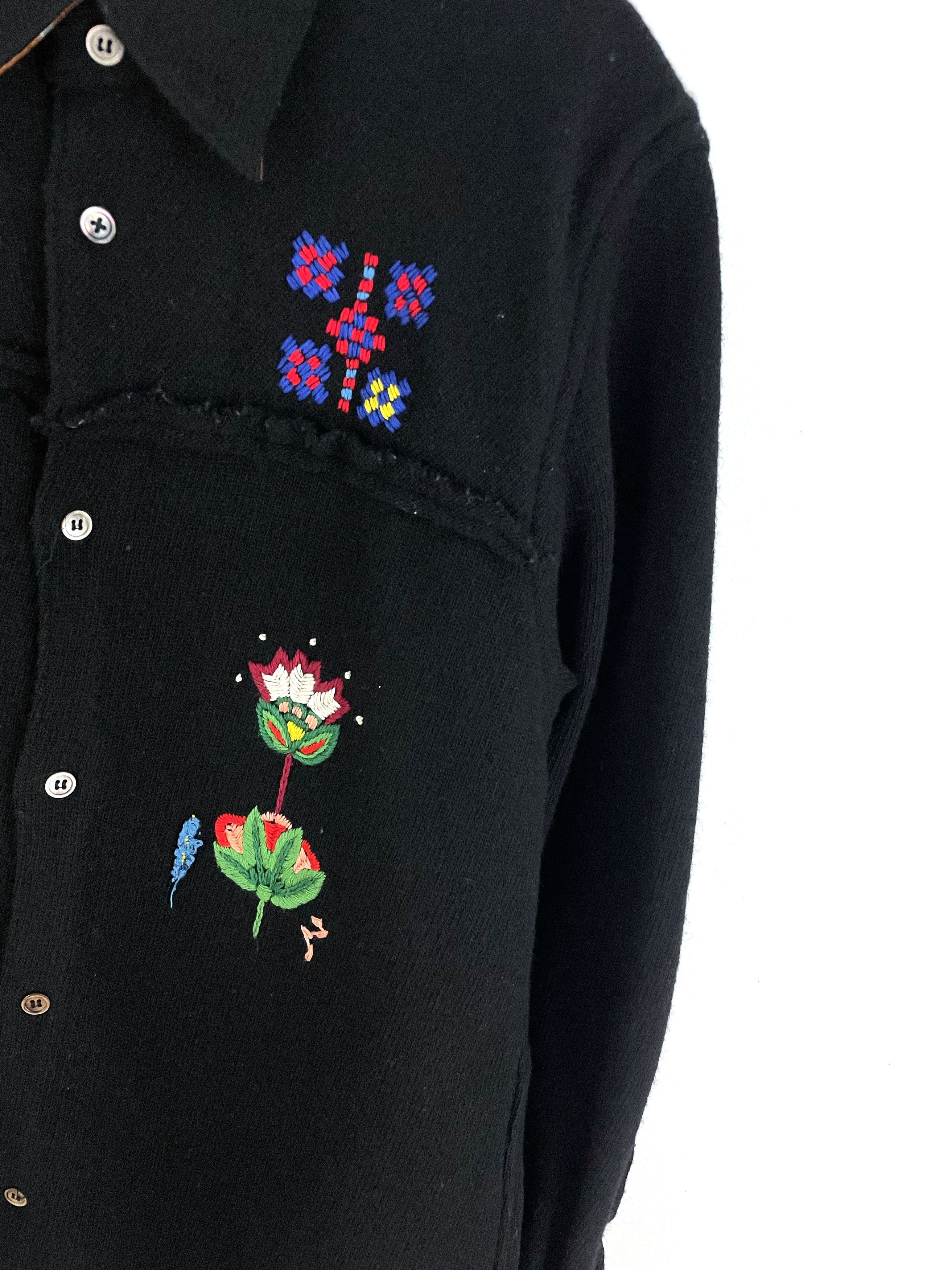 Junya Watanabe 2003 Floral Embroidery Wool Buttonup Size US M / EU 48-50 / 2 - 5 Thumbnail