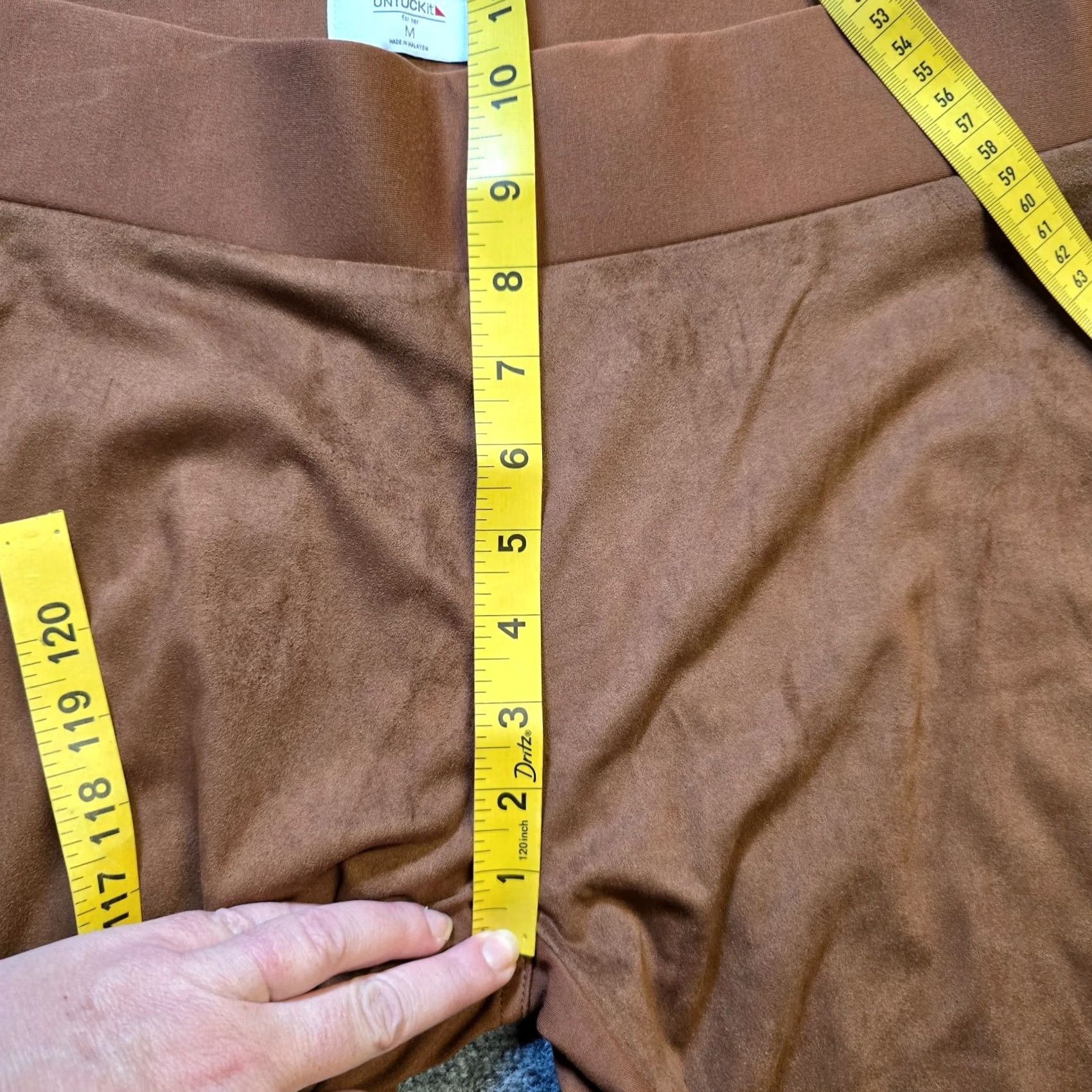UNTUCKit Untuckit Pants Womens Medium Brown Faux Suede Leggings Pull On Stretch Capsule Size 32" / US 10 / IT 46 - 5 Thumbnail