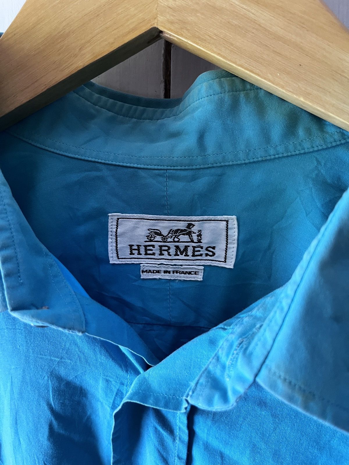 Hermes VINTAGE HERMES BUTTON SHRIT Size US XL / EU 56 / 4 - 5 Thumbnail