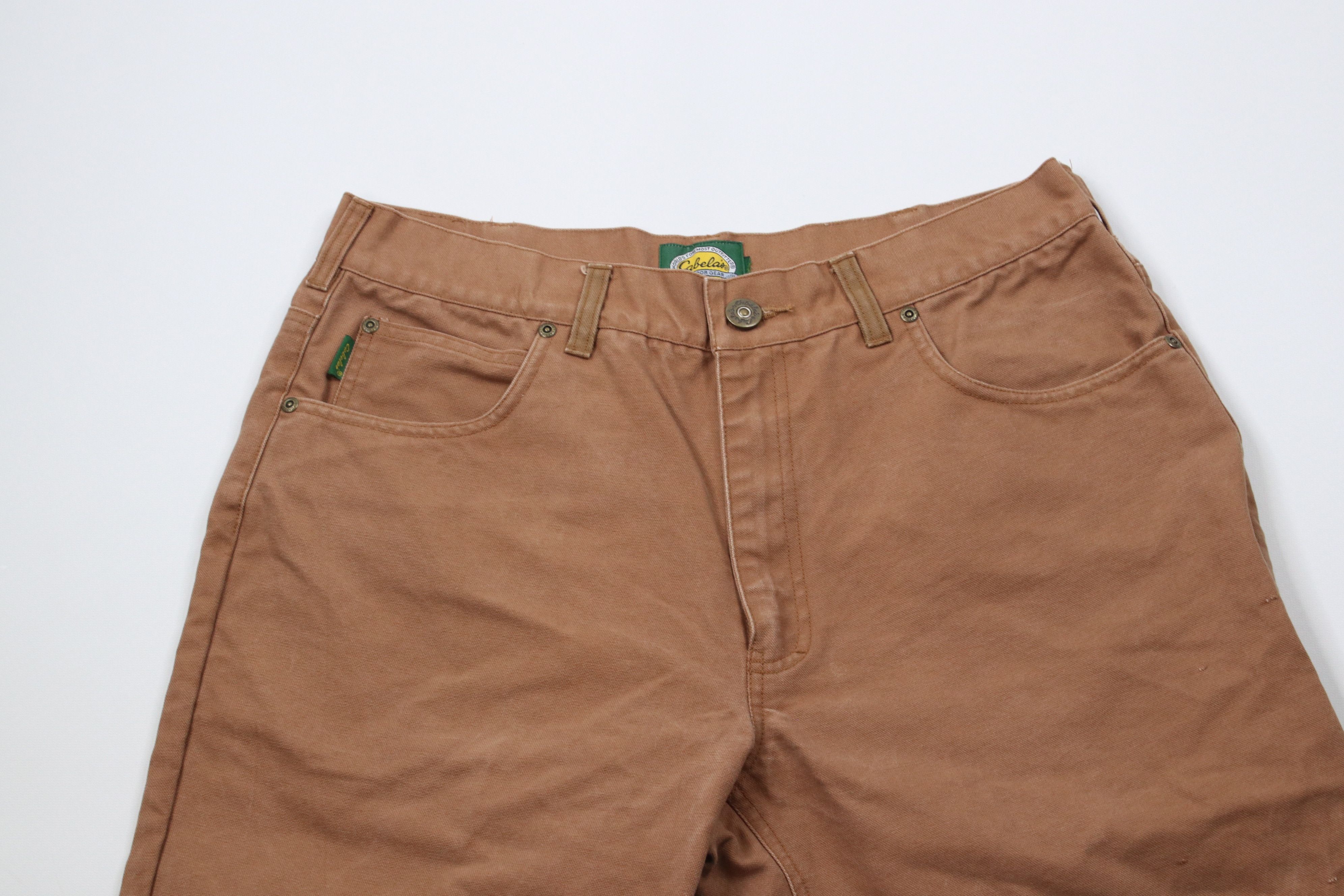 Cabelas × Vintage Vintage 90s Cabelas Distressed Canvas Pants Brown Cotton Size US 34 / EU 50 - 2 Thumbnail