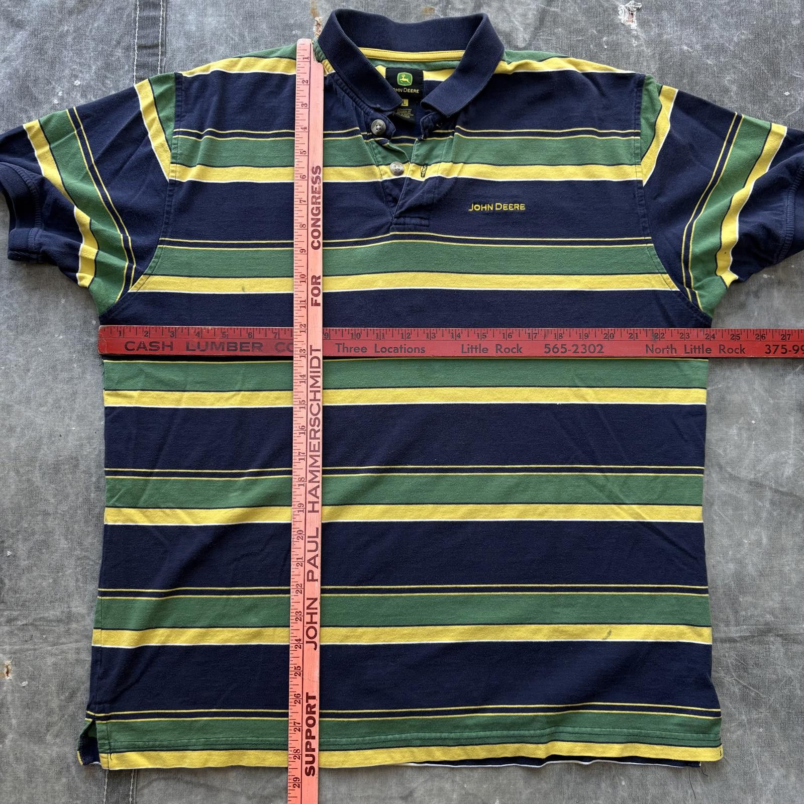 John Deere Vintage Y2K John Deere Grunge Preppy Striped Polo Shirt Size US L / EU 52-54 / 3 - 4 Thumbnail