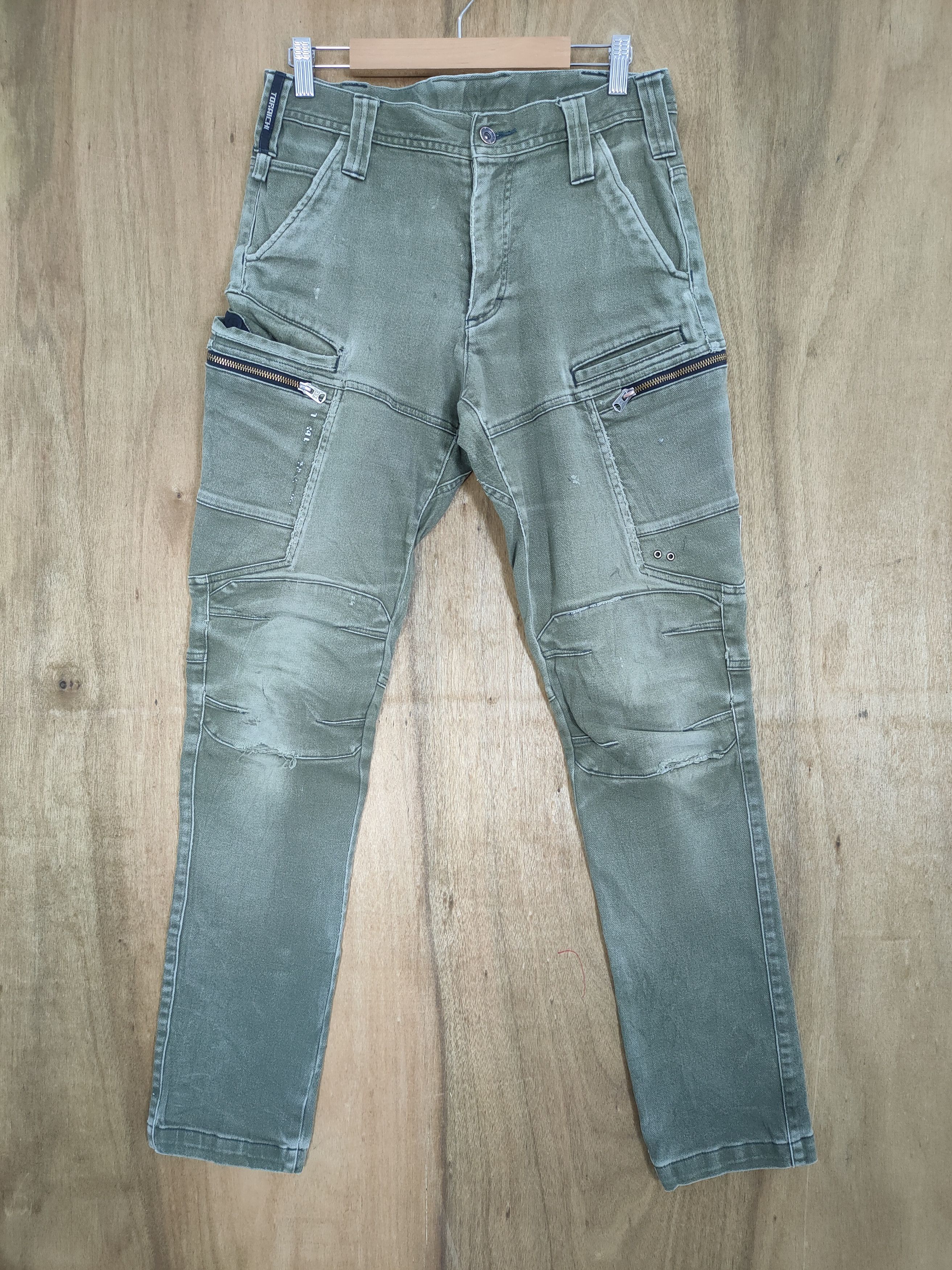 Japanese Brand VINTAGE JAPANESE FADED DOUBLE KNEE CARGO PANTS Size US 30 / EU 46 - 1 Thumbnail
