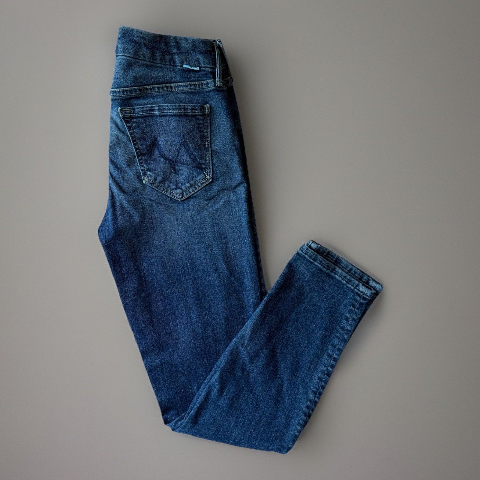 MOTHER Mother Looker Crop Jeans Women's 26 Blue Dark Wash Glam Size 26" / US 2 / IT 38 - 1 Thumbnail