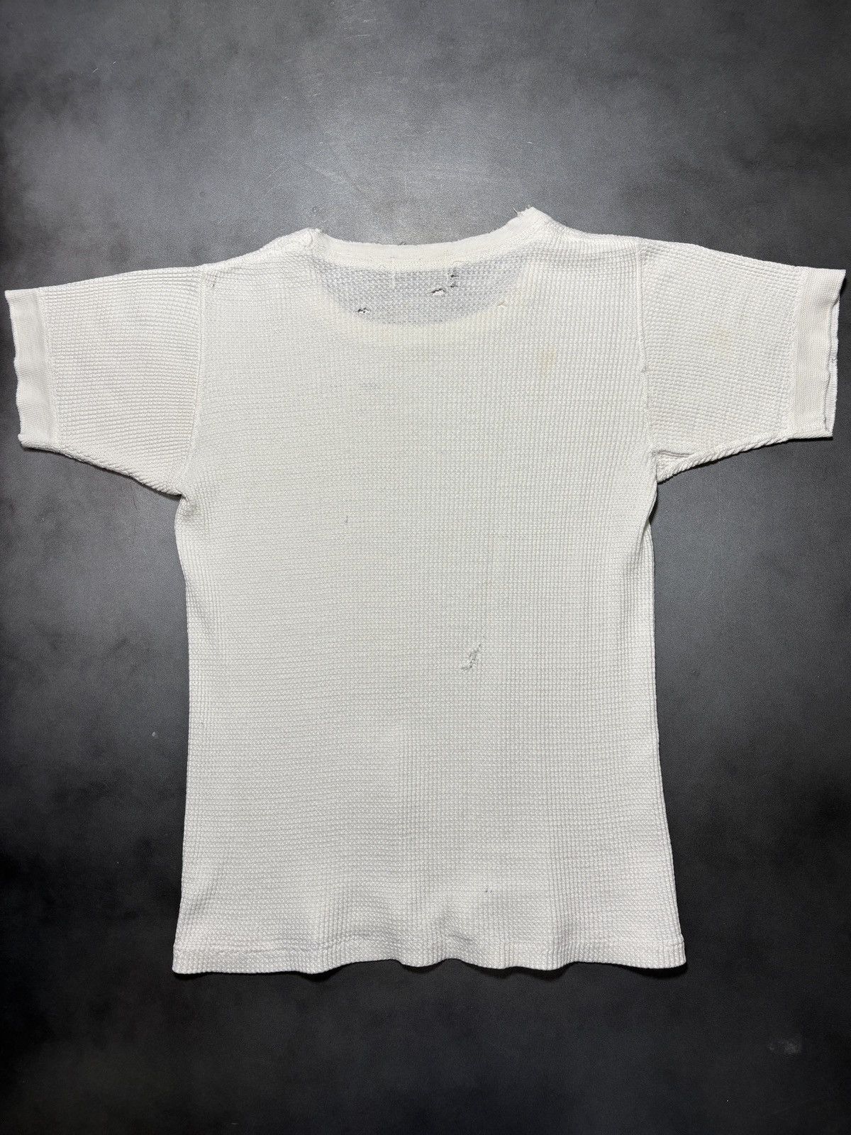 Vintage Thrashed Vintage Thermal T-Shirt Waffle Blank White Distress Size US S / EU 44-46 / 1 - 11 Thumbnail