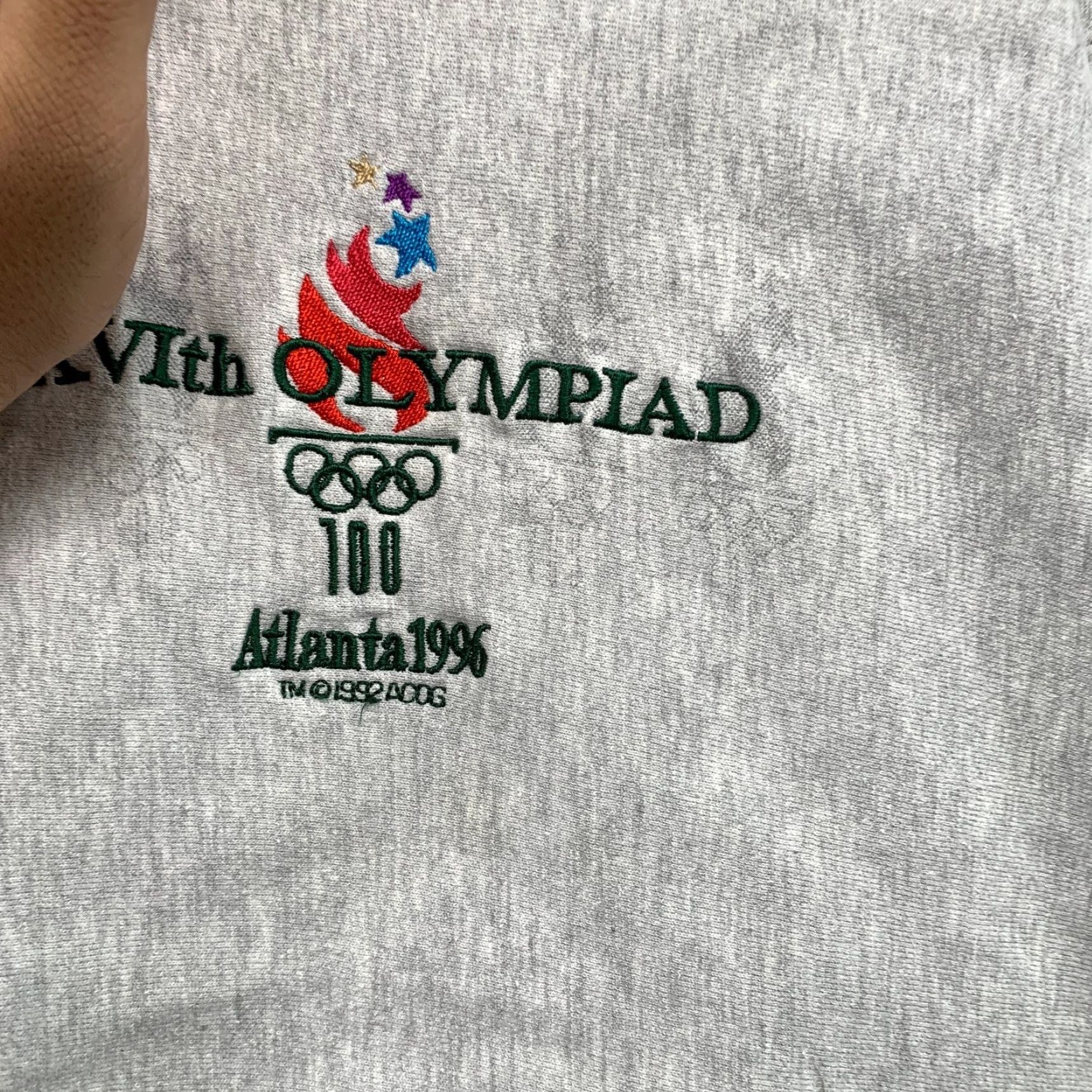 Champion VINTAGE Champion Reverse Weave Sweatshirt Mens XL Gray 90s Atalanta Olympics Reversible Fleece Pullover Sports Theme Size US XL / EU 56 / 4 - 5 Thumbnail