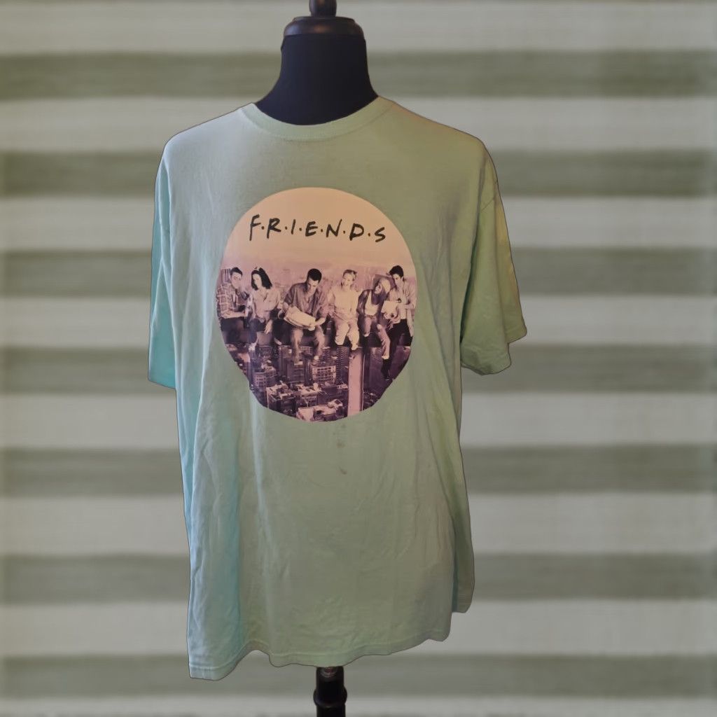 Vintage FRIENDS Turquoise Tee Shirt 2XL 100% Cotton Shirt Men Crew Neck Short Sleeve Graphic Print Vintage No Size US XXL / EU 58 / 5 - 1 Thumbnail
