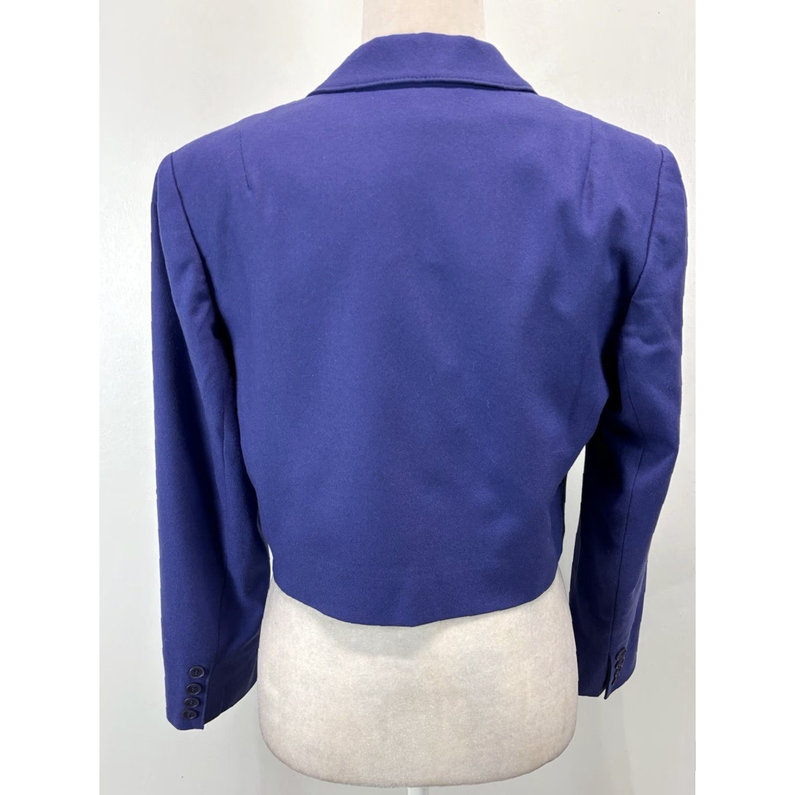 Pendleton VINTAGE Pendleton Blazer Women 14P Cropped One-Button Wool Blue Purple 80s Classic Womens Size XL / US 12-14 / IT 48-50 - 3 Thumbnail