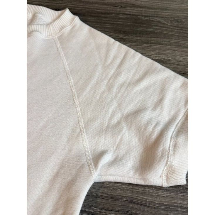 AG Adriano Goldschmied AG Adriano Goldschmied Women's White Crop Short Sleeve Sweat Size S / US 4 / IT 40 - 2 Thumbnail