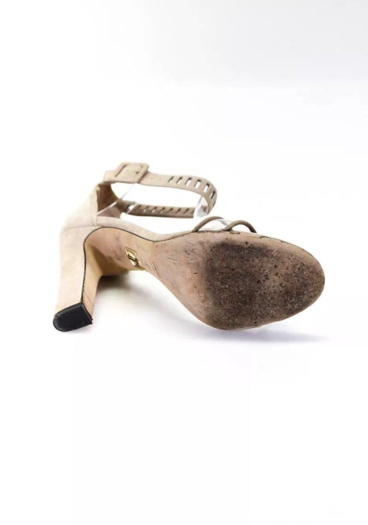 Tamara Mellon Tamara Mellon Jagger Suede Ankle Strap High Heel Sandals Be Size US 9 / IT 39 - 4 Thumbnail