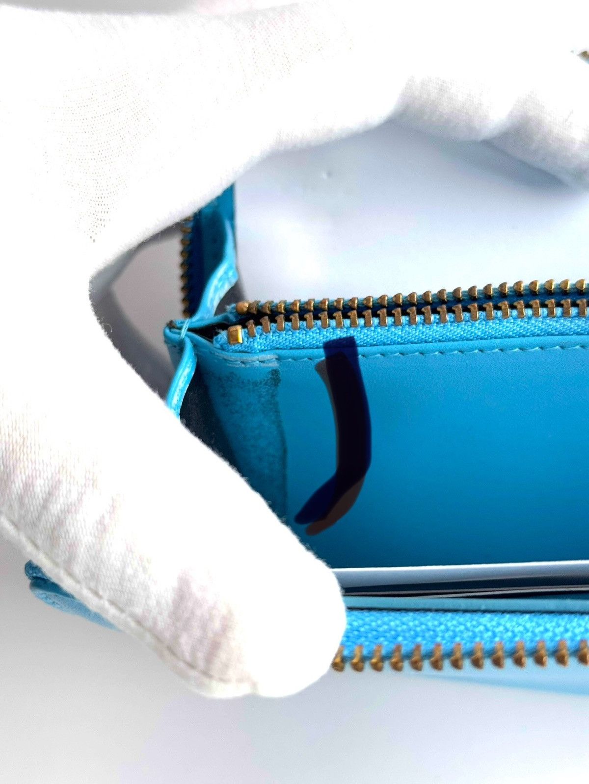 Comme des Garcons × Japanese Brand New lg Comme des Garcons dbl zip continental wallet blue CDG Size ONE SIZE - 3 Thumbnail