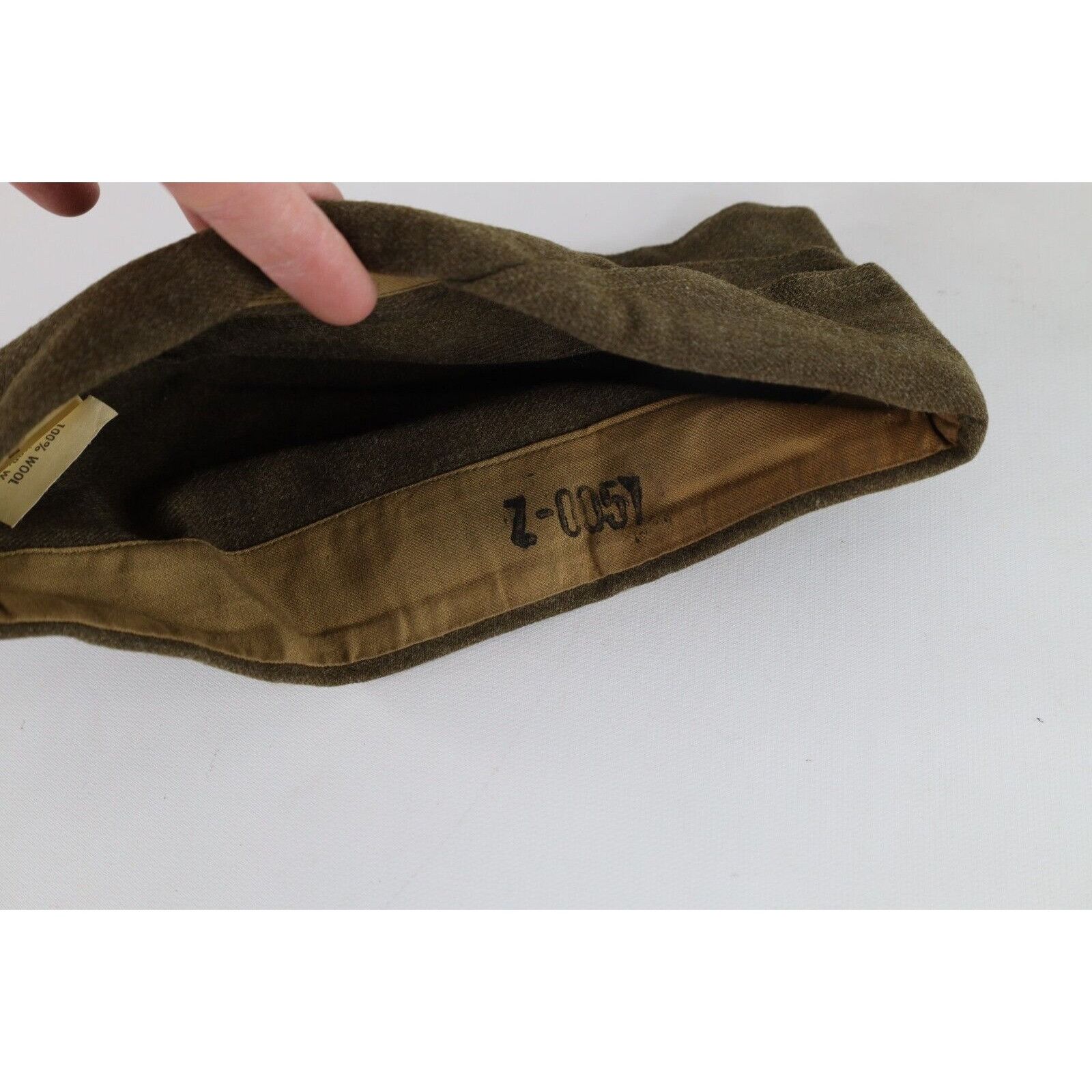 Vintage Vintage 50s 1952 Korean War OD M-1950 Wool Garrison Cap Hat Size ONE SIZE - 4 Thumbnail