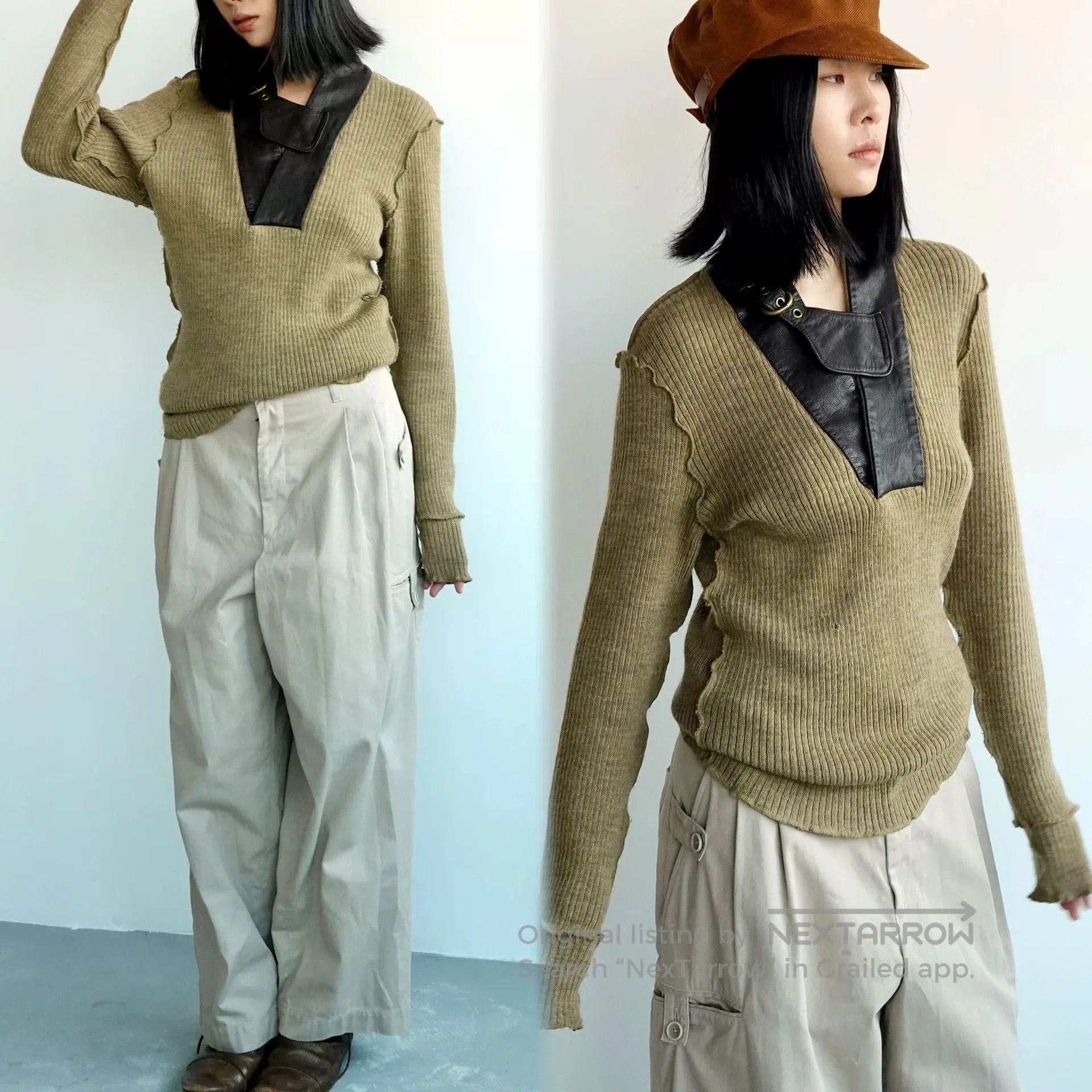Share Spirit Homme Vintage Style Military Knit Sweater. Size M / US 6-8 / IT 42-44 - 2 Thumbnail