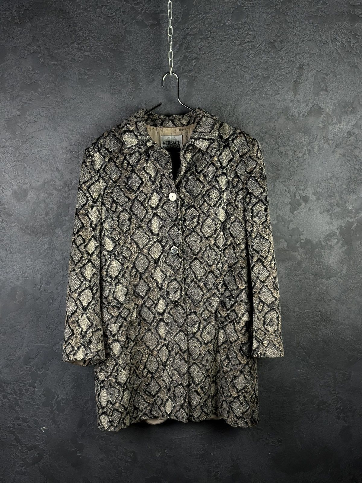 Versace Jeans Couture × Vintage Versace Jeans Couture Vintage Fur Trench Coat Size L / US 10 / IT 46 - 1 Thumbnail