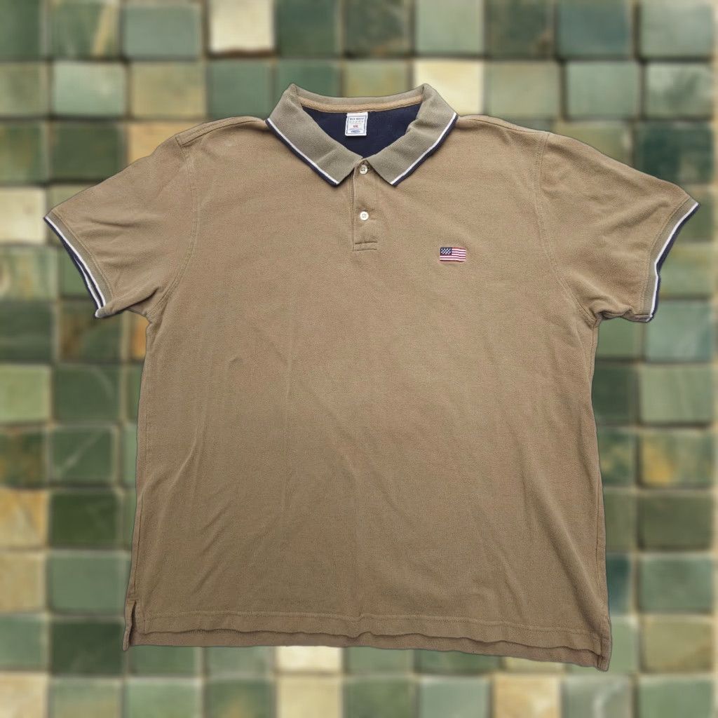 Old Navy VINTAGE Old Navy Polo Shirt Mens 2XL Tan Beige Cotton Knit Short Sleeve Casual Preppy 90s Outdoor Logo Button Mens Size US XXL / EU 58 / 5 - 1 Thumbnail
