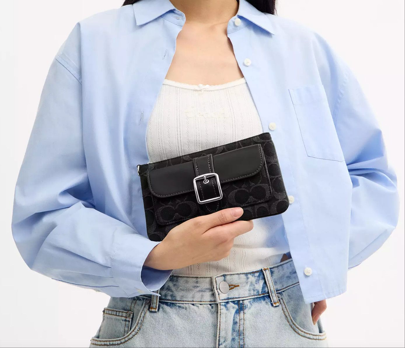 Coach Ashton Wristlet In Signature Denim CEF57 Size ONE SIZE - 9 Thumbnail