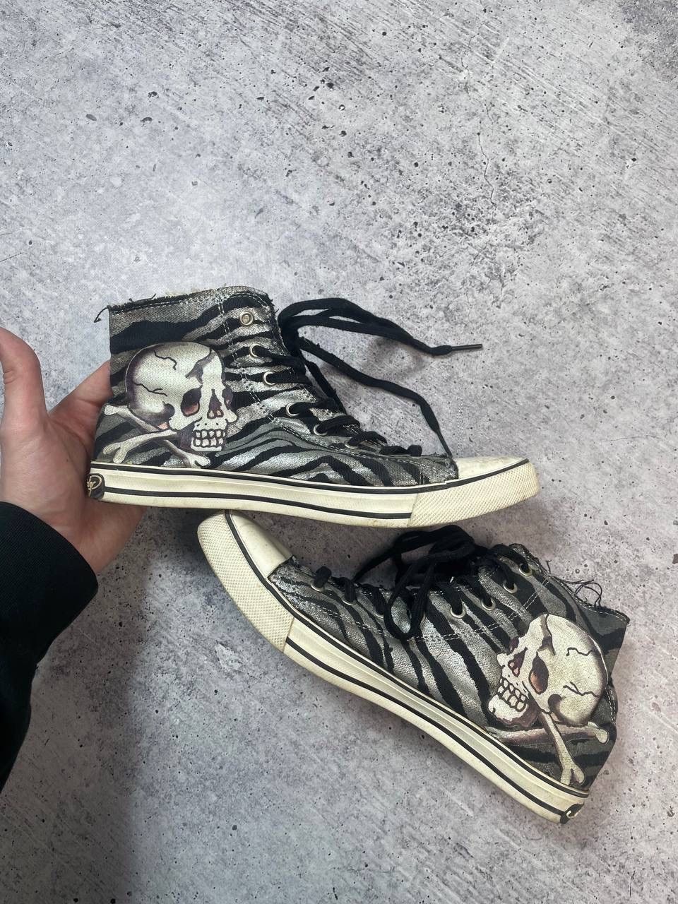 Ed Hardy Vintage Ed Hardy Christian Audigier Skull Printed Shoes Y2K Size US 8 / IT 38 - 3 Thumbnail