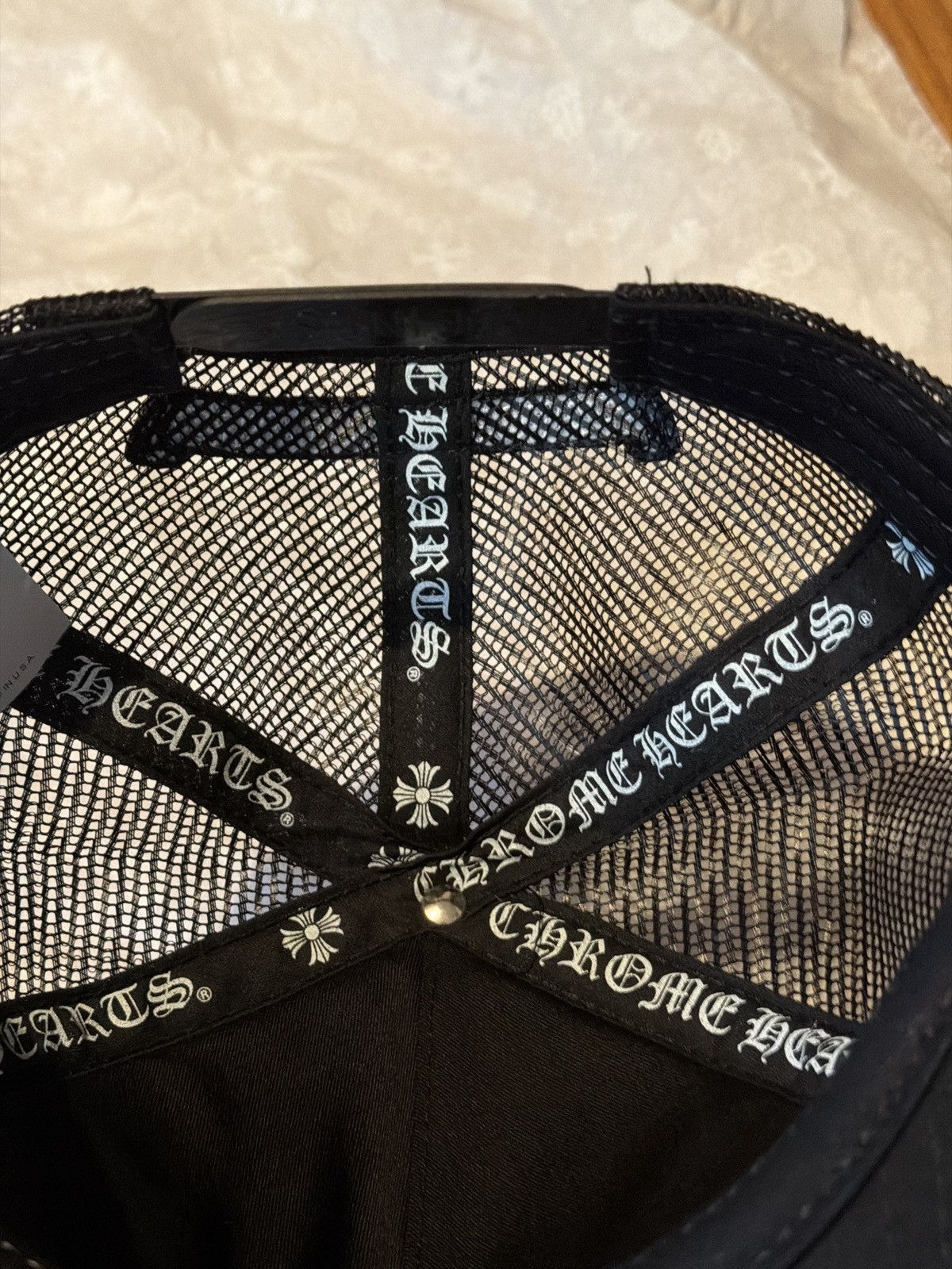 Chrome Hearts Chrome hearts black white cemetery cross patch trucker hat Size ONE SIZE - 11 Thumbnail