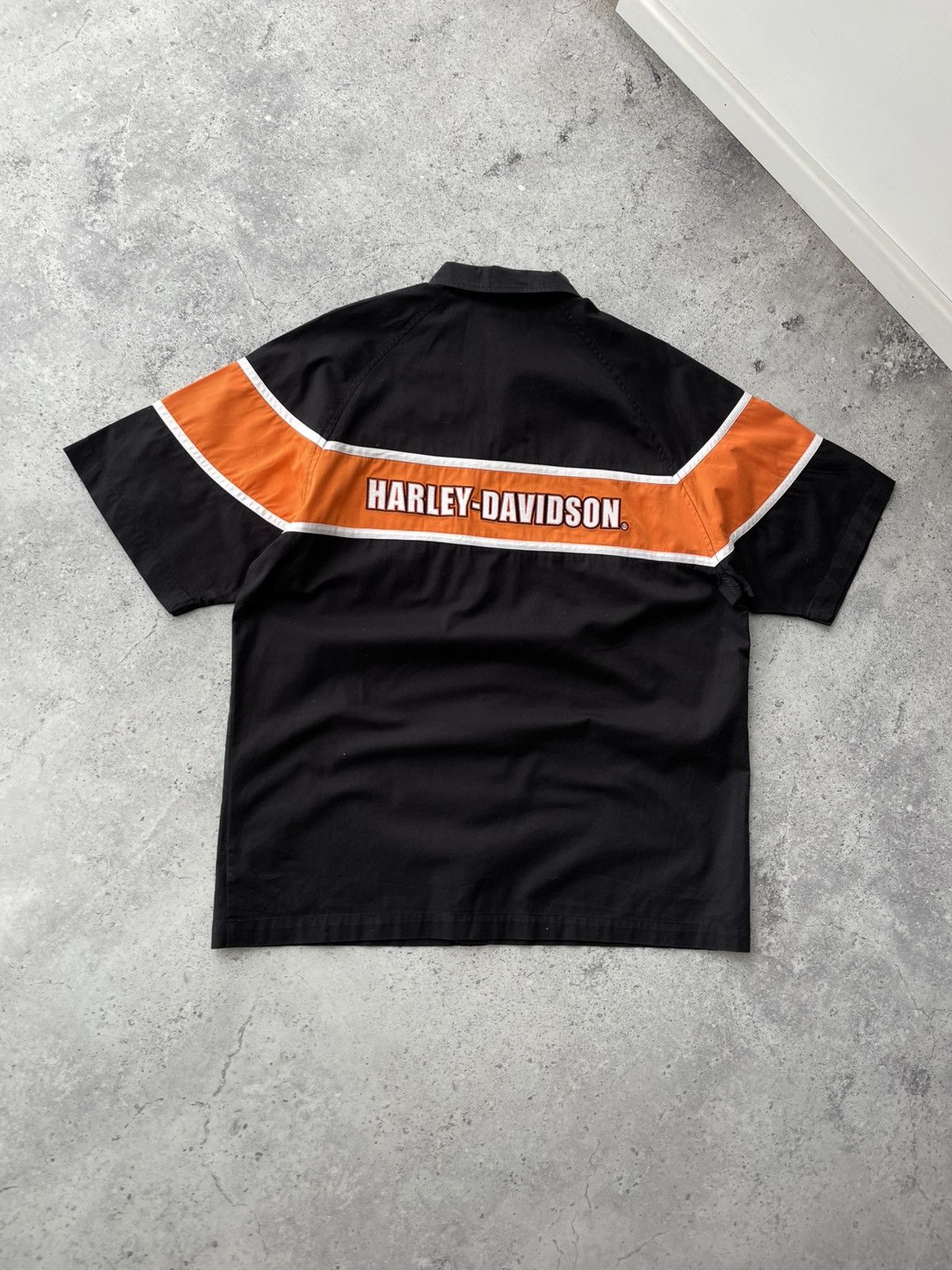 Harley Davidson VTG Harley Davidson Racing Motorcycle Big Logo Button Shirt Size US M / EU 48-50 / 2 - 1 Thumbnail