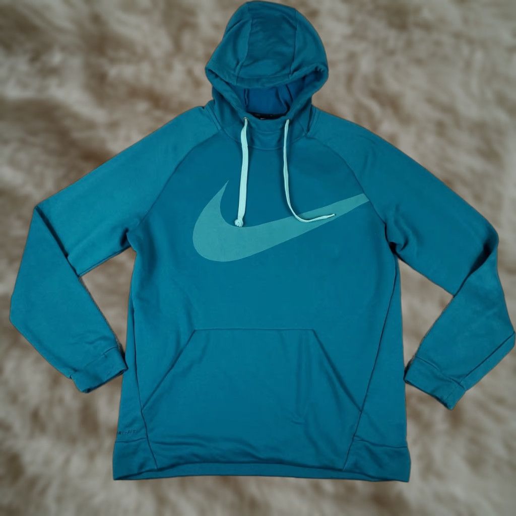 Nike Nike Hoodie Mens L Blue Dri-Fit Pullover Sweatshirt Sweatshirt (Logo) Size US L / EU 52-54 / 3 - 1 Thumbnail