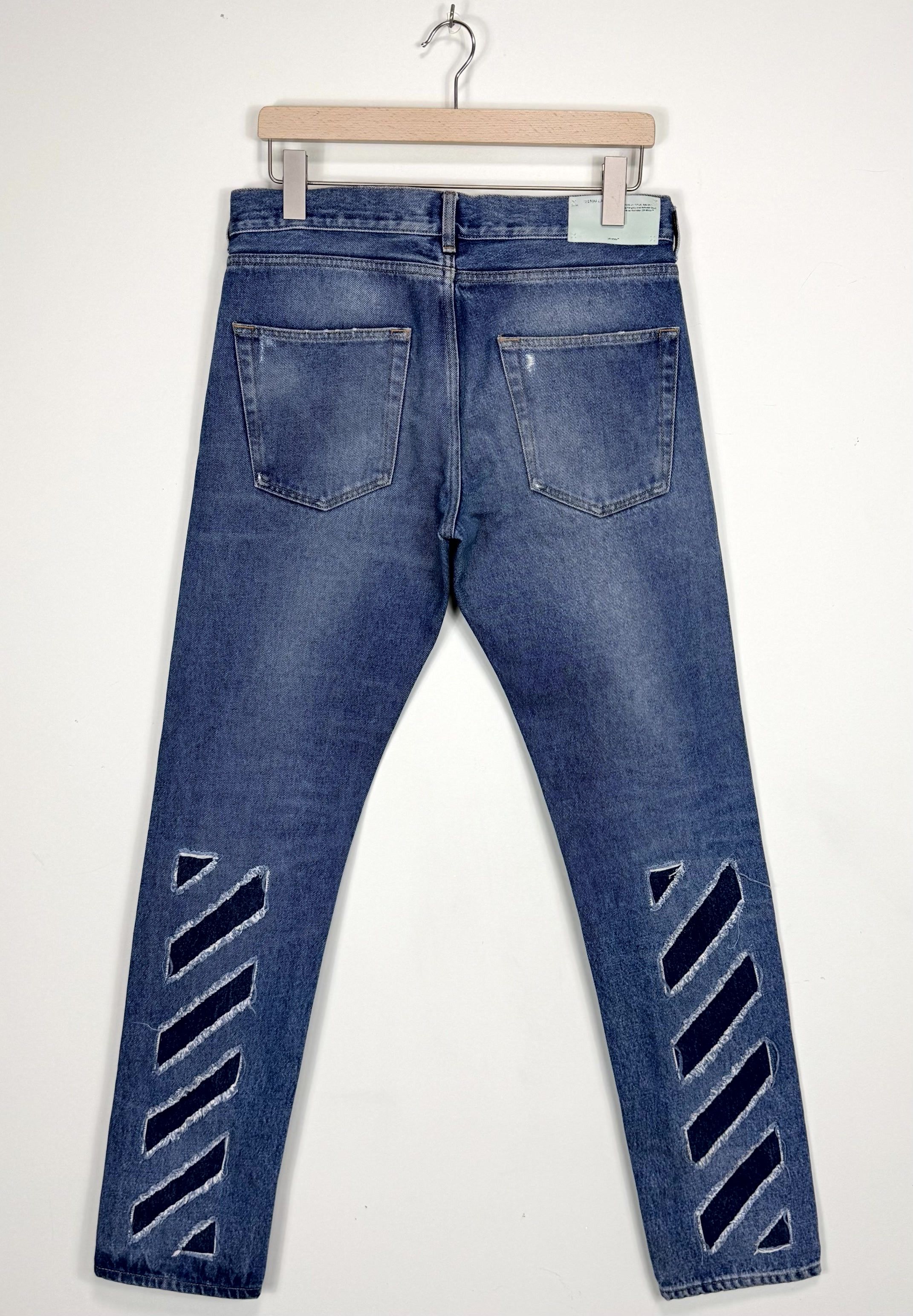 K*S様 off-white ブラックデニム　31 Off-White Off-White Virgil Abloh Black Diagonal Logo Jeans Size 31