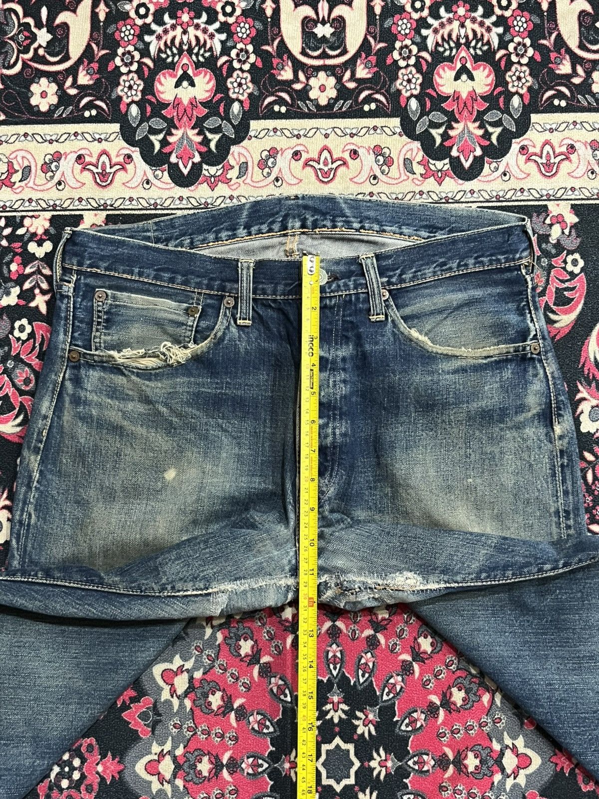 The Real McCoy's Joe McCoy & Co Lot 905 Dark Faded Distressed Selvedge Jeans Size US 34 / EU 50 - 19 Thumbnail