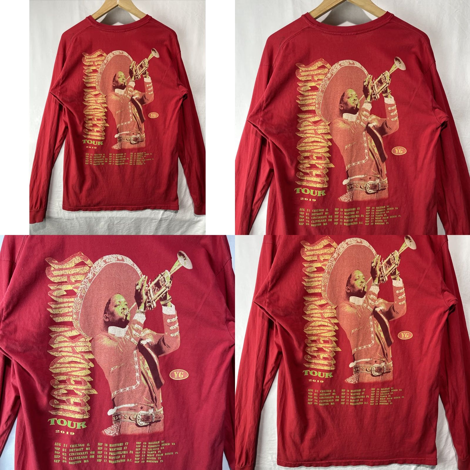 Comfort Colors YG Shirt Men Medium Legendary Nights Tour Mariachi Hip Hop Rap Tee Long Sleeve Shirt Mens XS Size US M / EU 48-50 / 2 - 8 Thumbnail