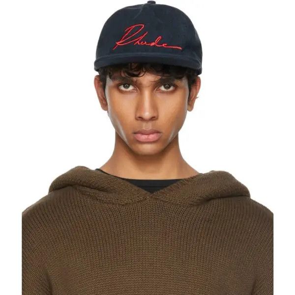 Rhude o1wfsh0625 Size: OS / Cursive Logo Cap / Hat in Black Size ONE SIZE - 1 Thumbnail