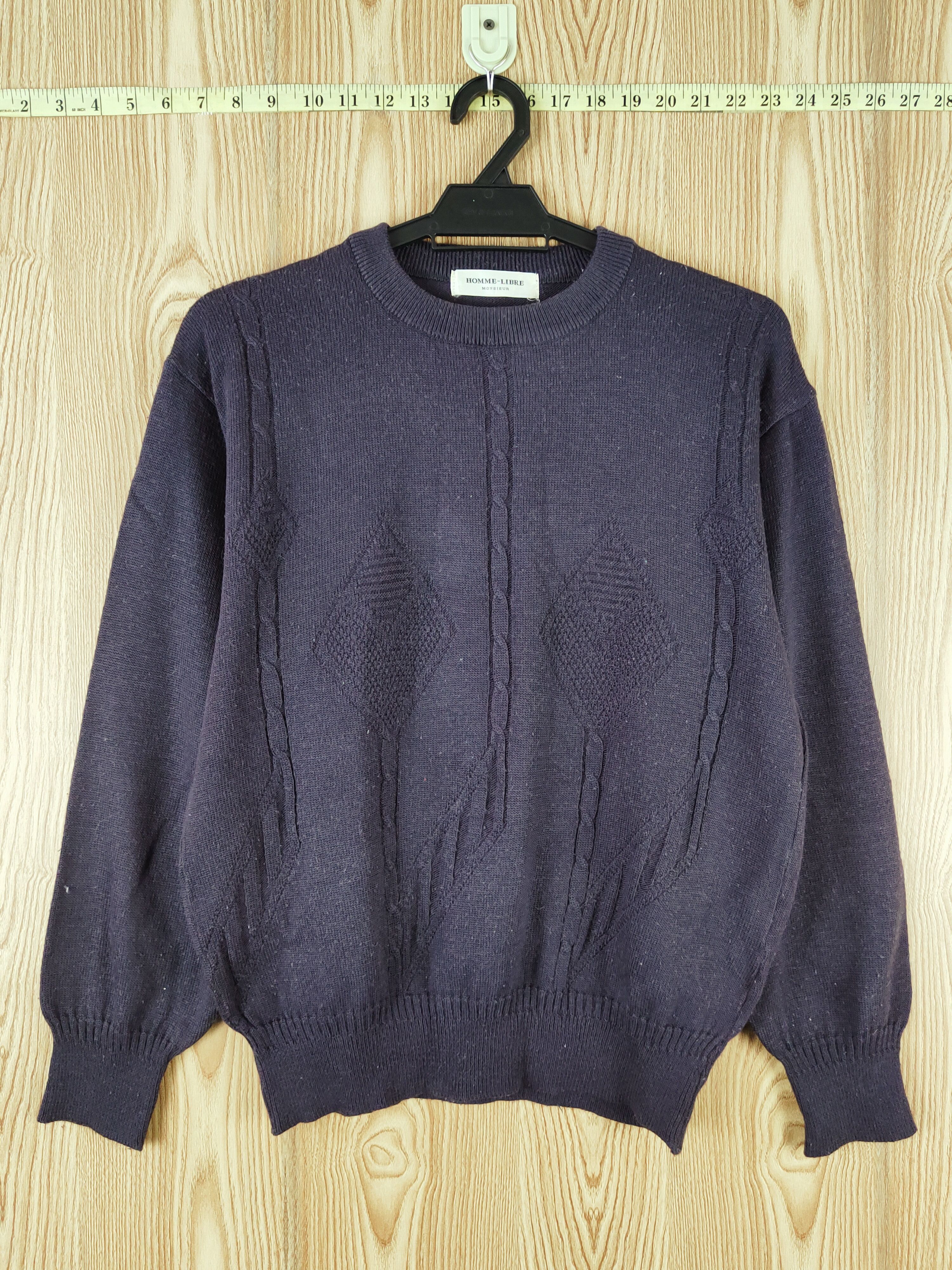 Homespun Knitwear × Japanese Brand × Vintage Vintage 💥 Homme Libre Dark Purple Knitwear Sweatshirts Size US M / EU 48-50 / 2 - 1 Thumbnail