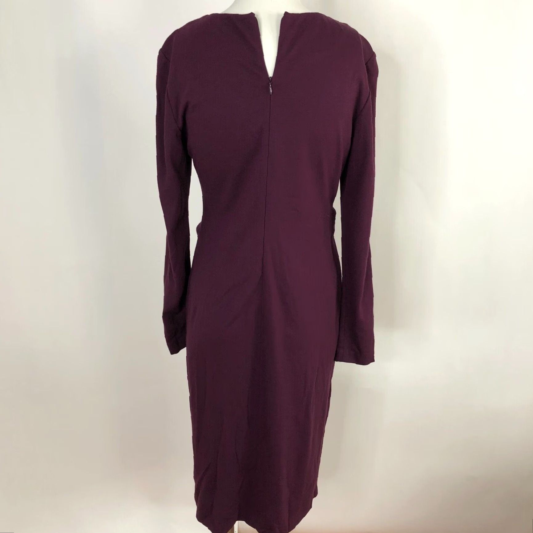 Vintage Lafayette 148 Pencil Dress Size 4 Women Full Length Dress Wine Purple Size S / US 4 / IT 40 - 4 Thumbnail